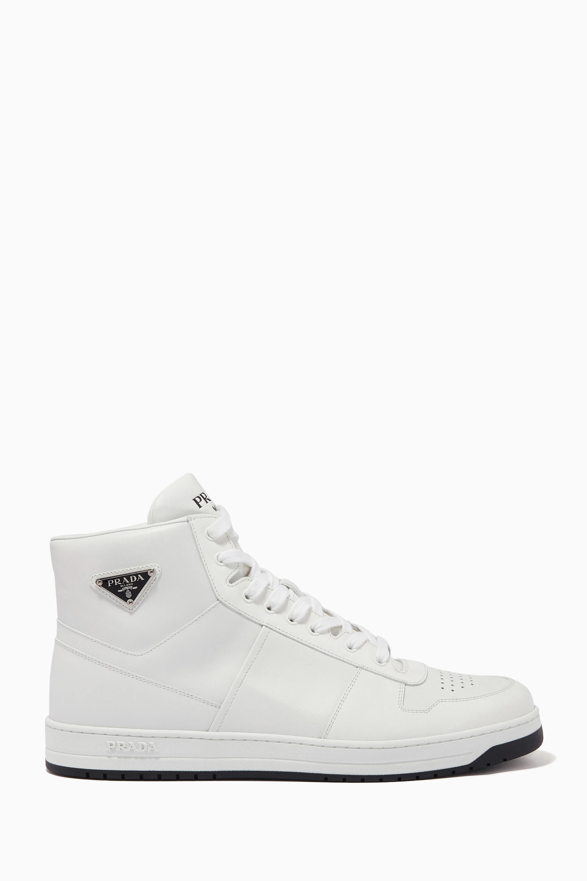 Prada white best sale high top sneakers
