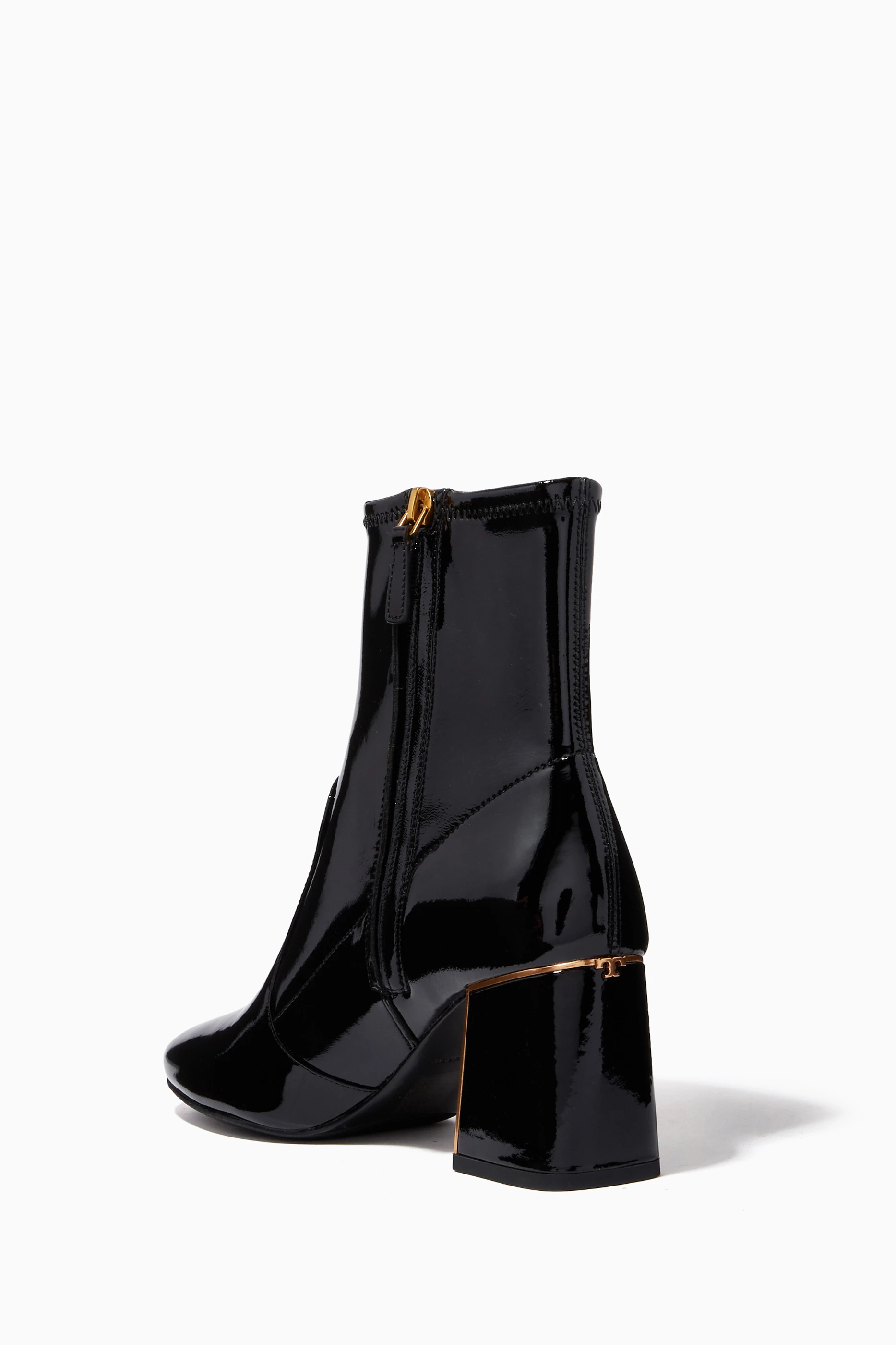 Buy Tory Burch Black Gigi Heel Boots in Patent Leather for Women