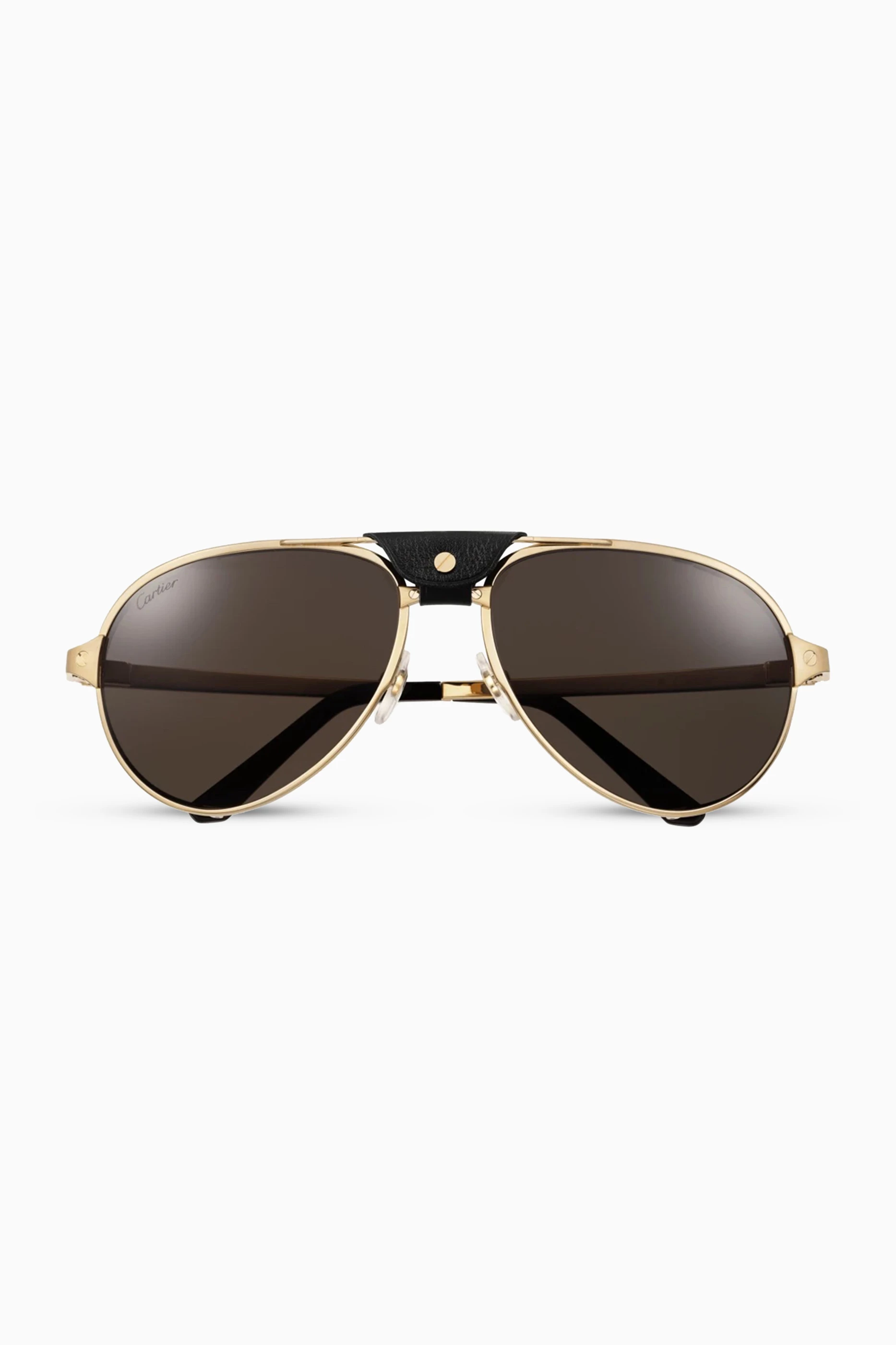 Buy Cartier Gold Santos de Cartier Sunglasses in Metal for Men in UAE Ounass