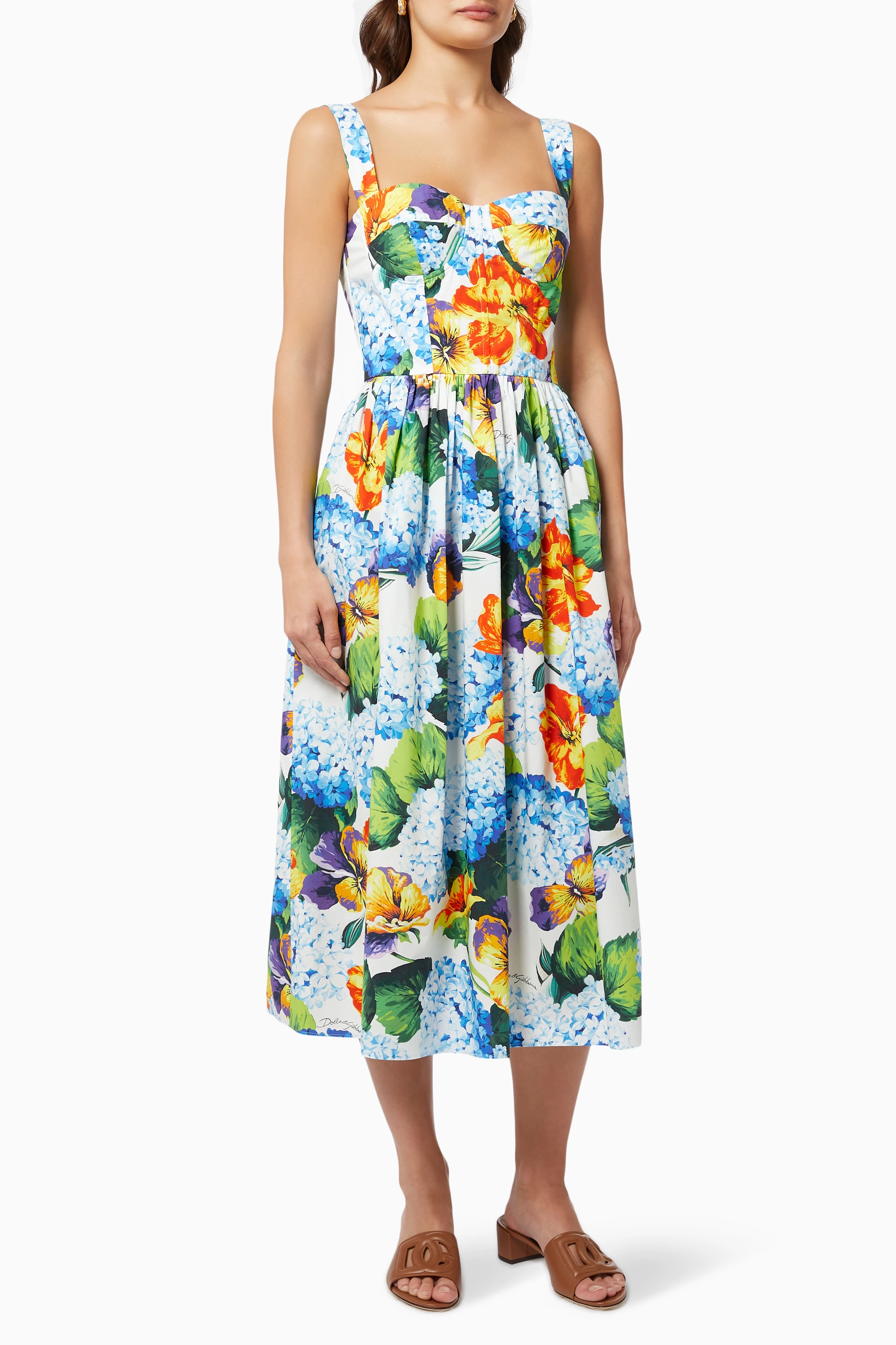 Dolce and gabbana sales hortensia midi dress