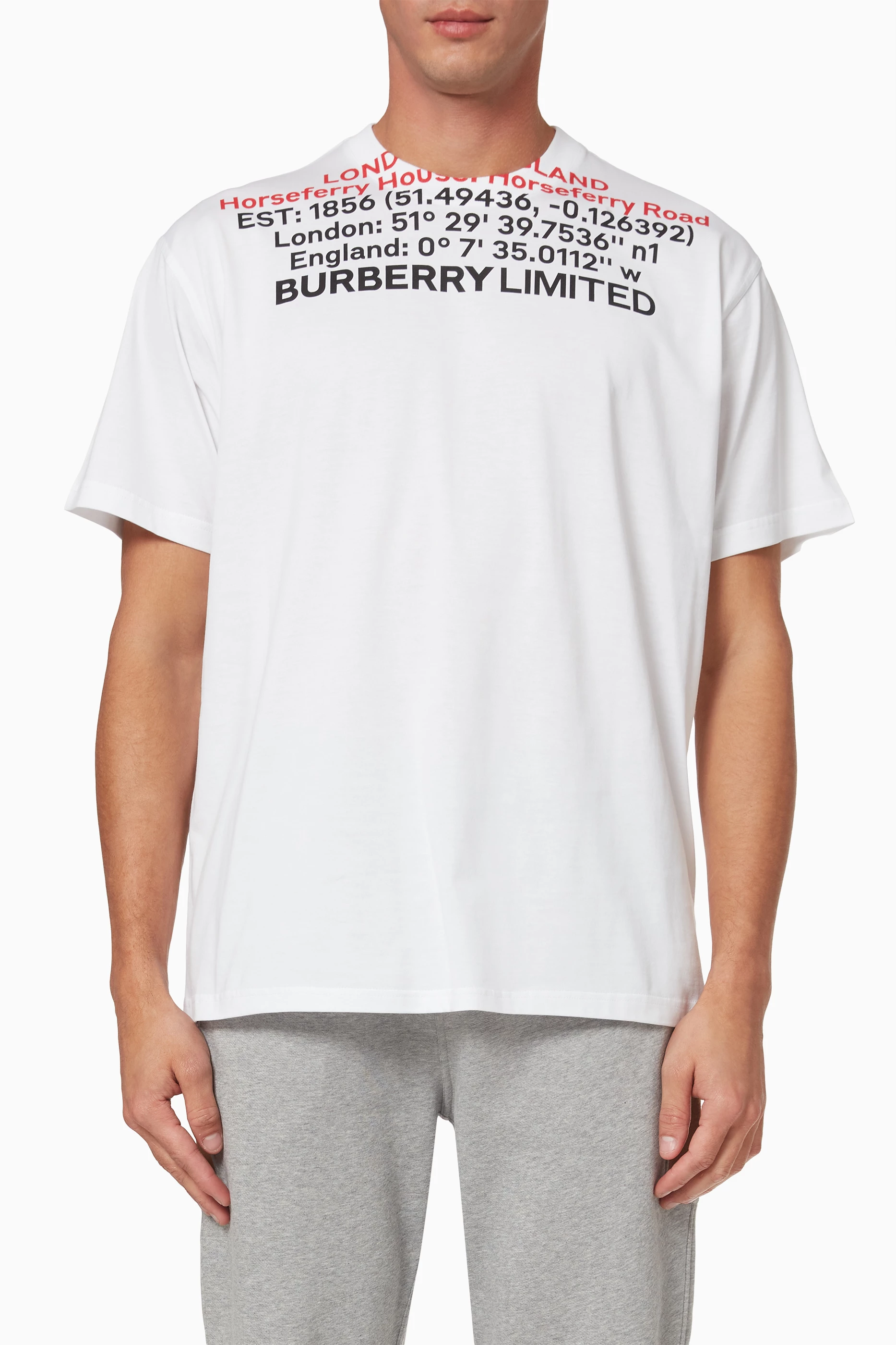 Buy Burberry White Jensen T shirt in Cotton Jersey for Men in UAE