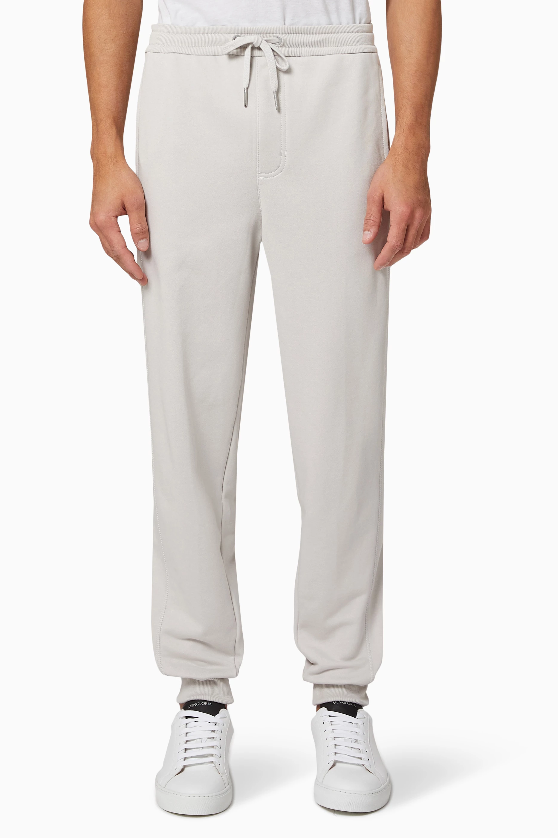Buy Calvin Klein Jeans Grey Monogram Joggers in Cotton for Men in