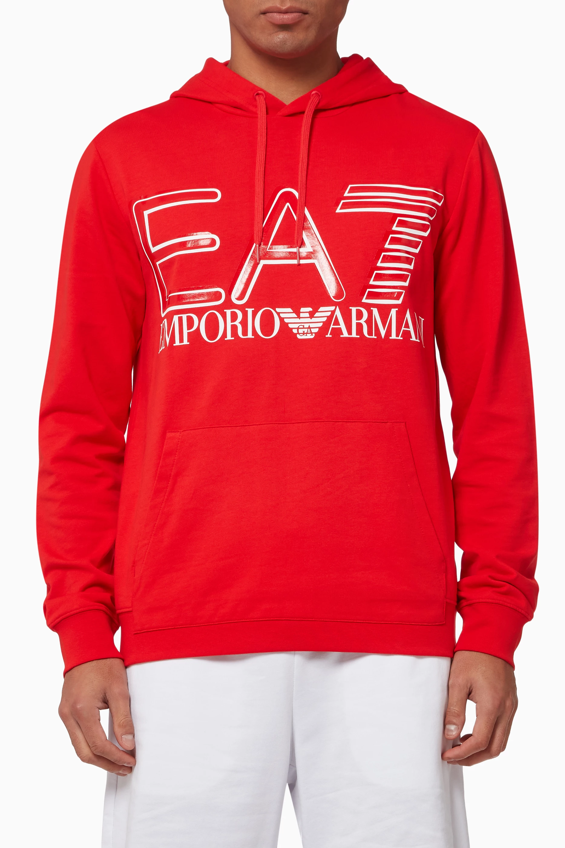 Ea7 red hoodie deals
