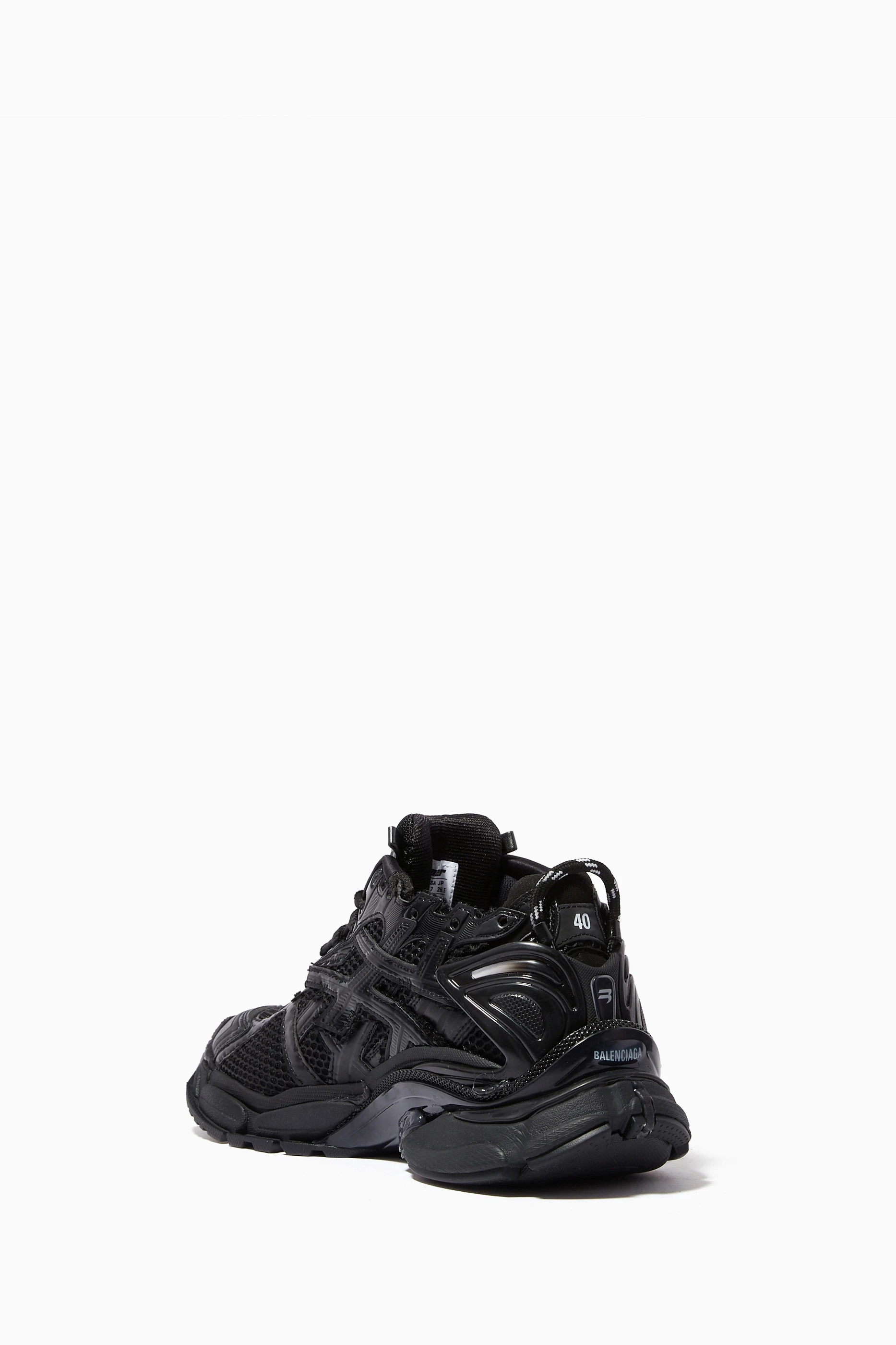 Buy Balenciaga Black Runner Sneakers in Mesh Nylon for Men in