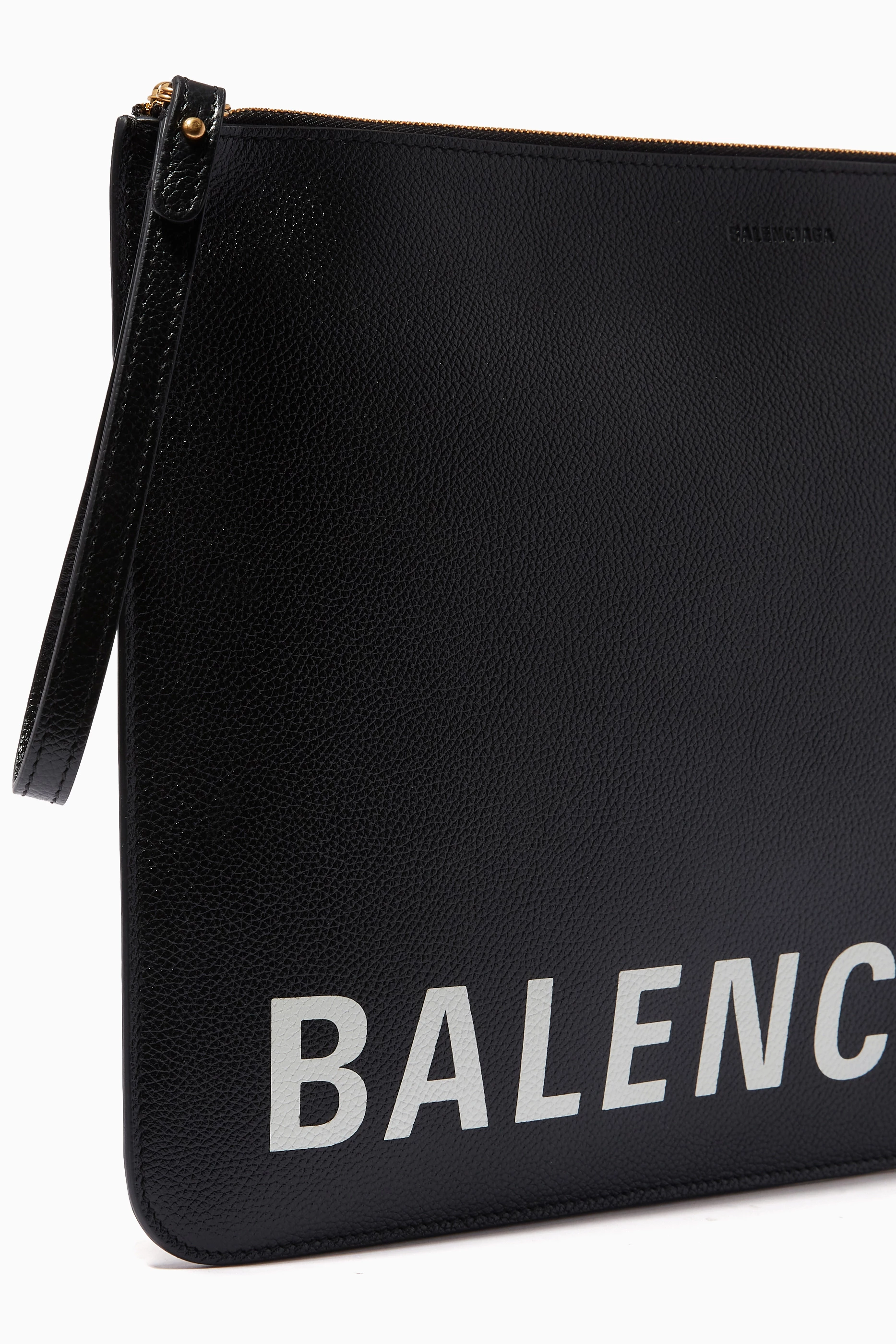 Balenciaga logo clutch discount
