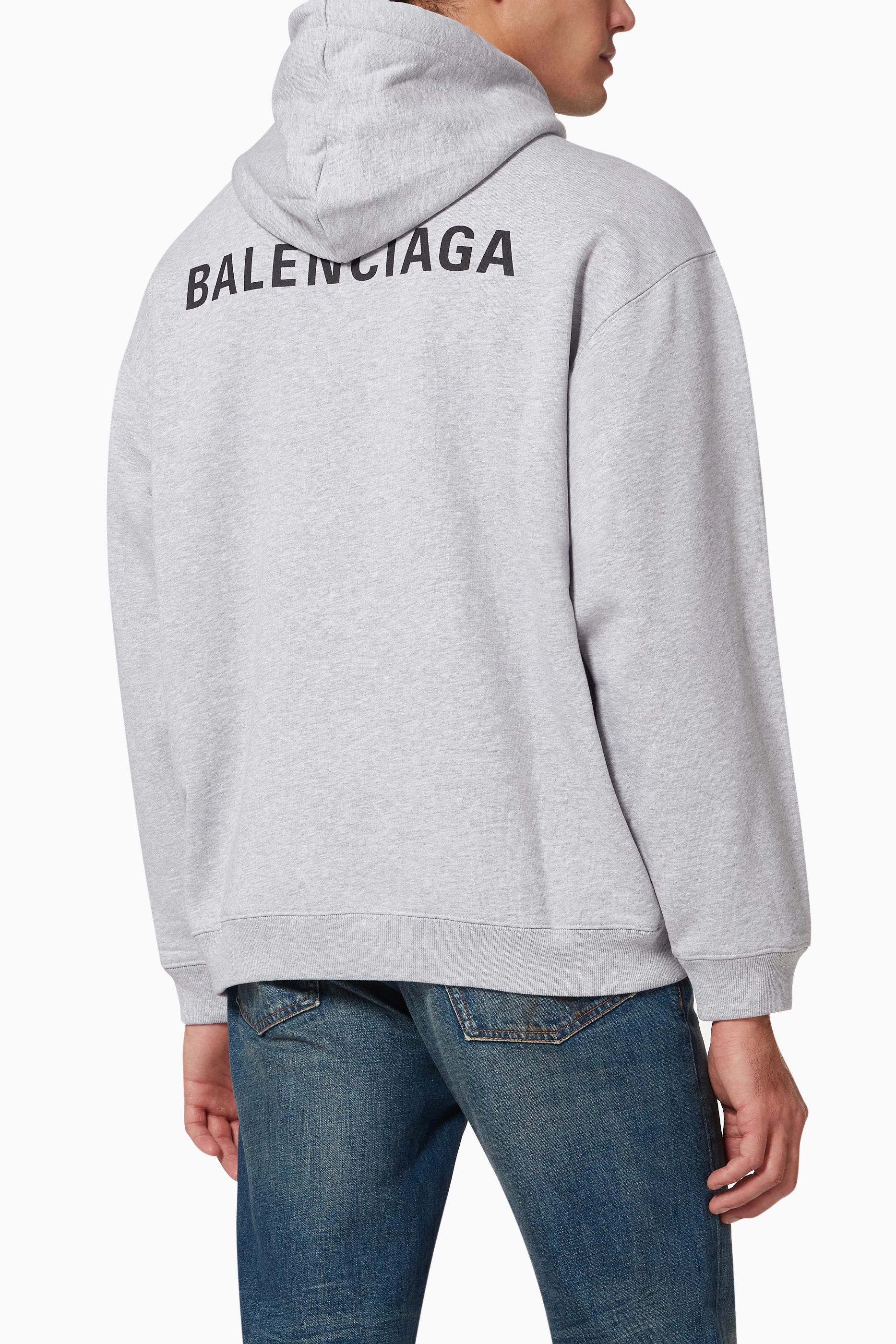 Balenciaga grey cheap logo hoodie