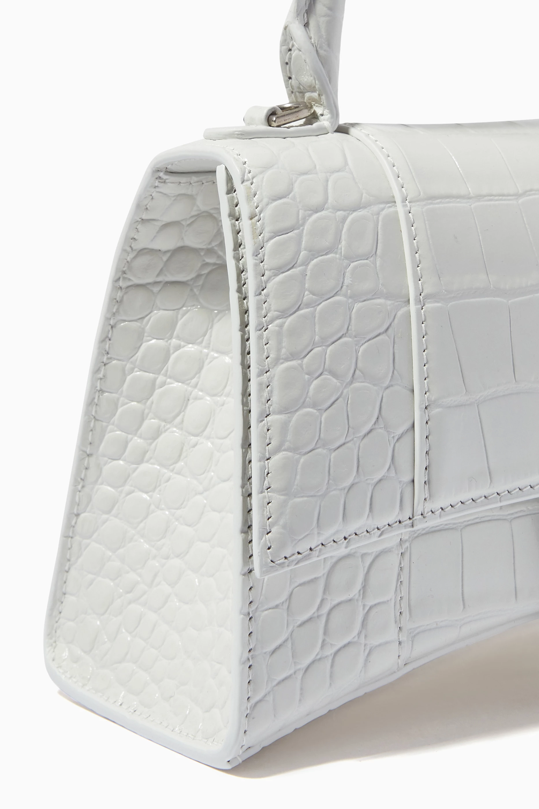 Balenciaga hourglass white croc top