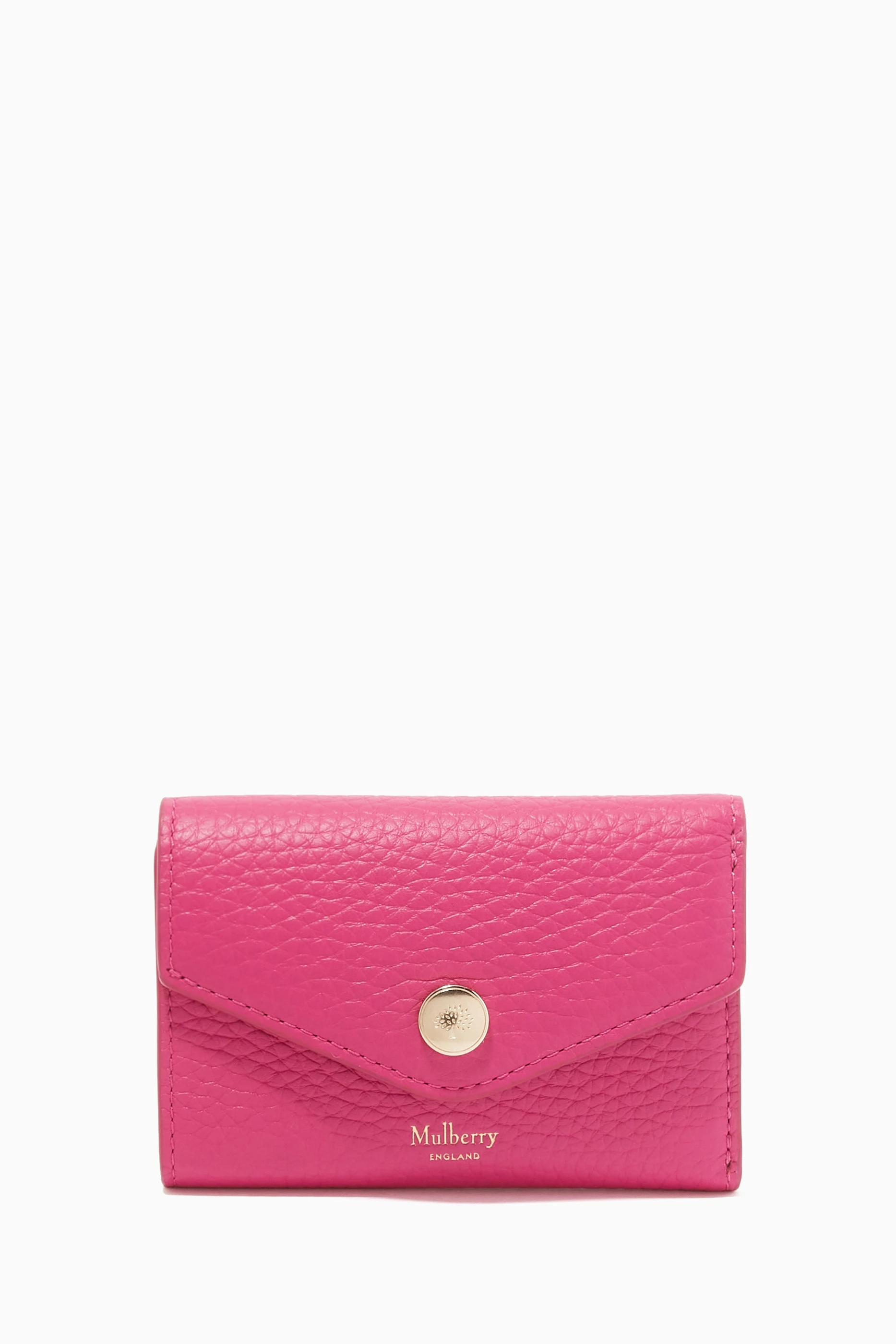 Buy Mulberry Pink Folded Multi card Wallet in Heavy Grain Leather for Women in UAE Ounass