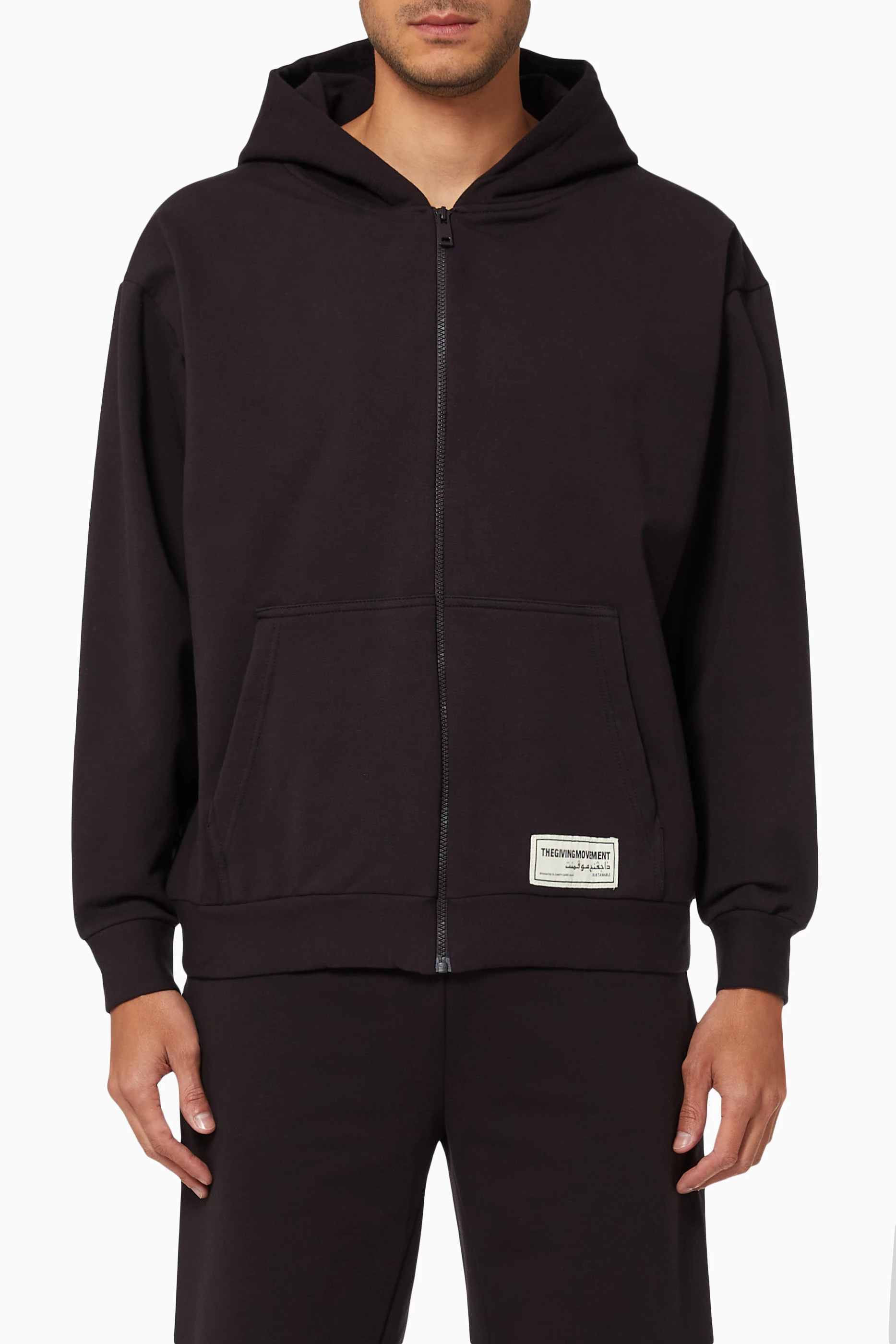 Organic cotton top zip up hoodie