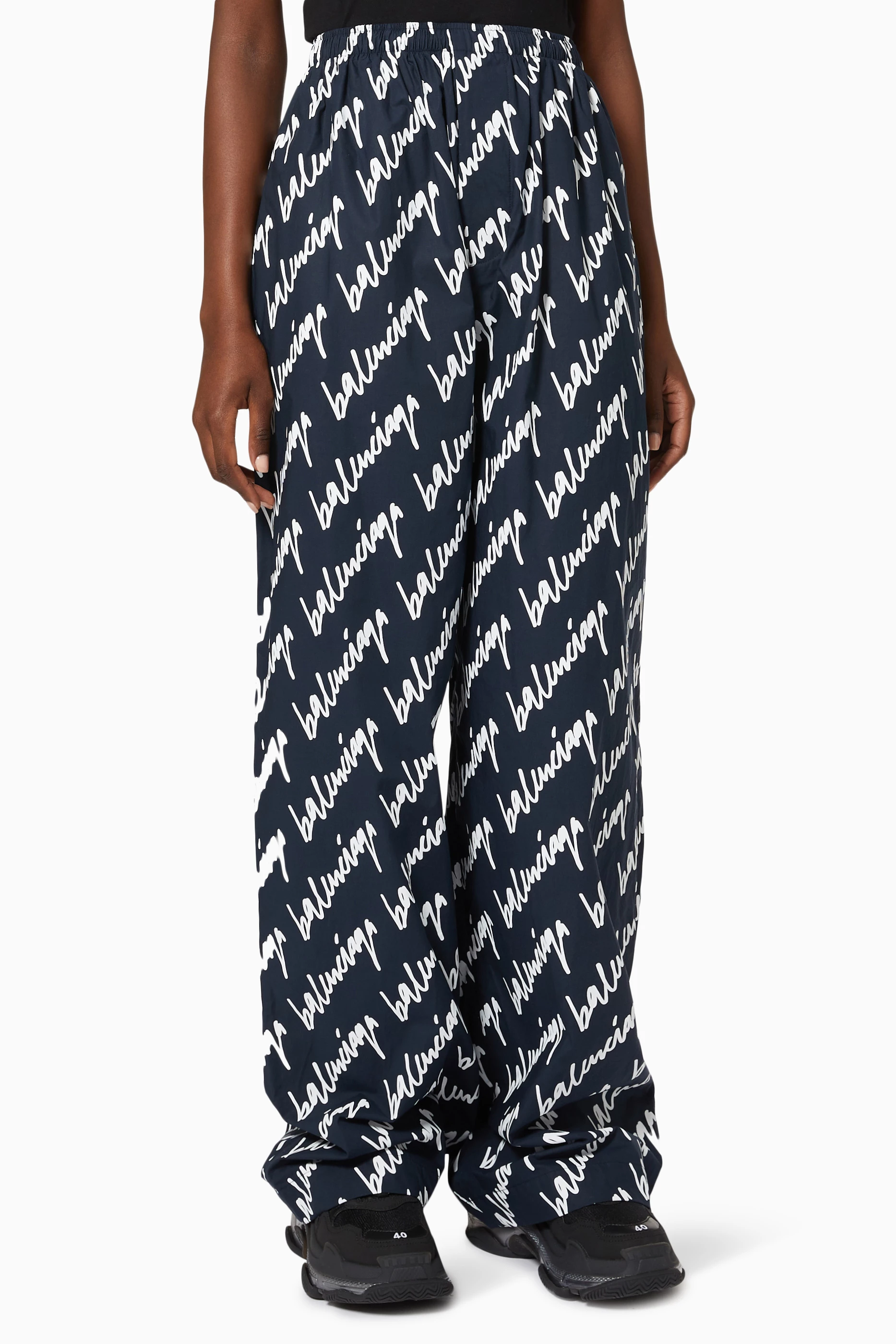 Balenciaga pants womens navy on sale