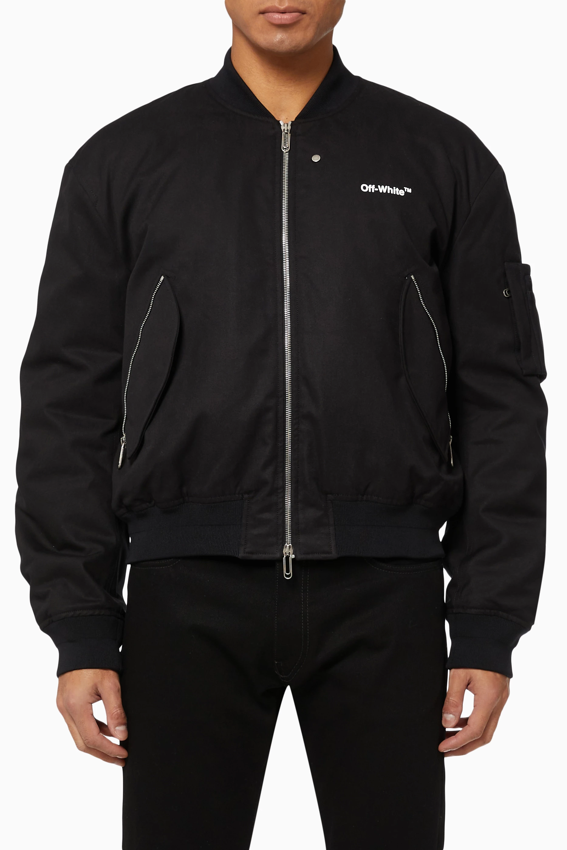 Diagonal discount zipper jacket