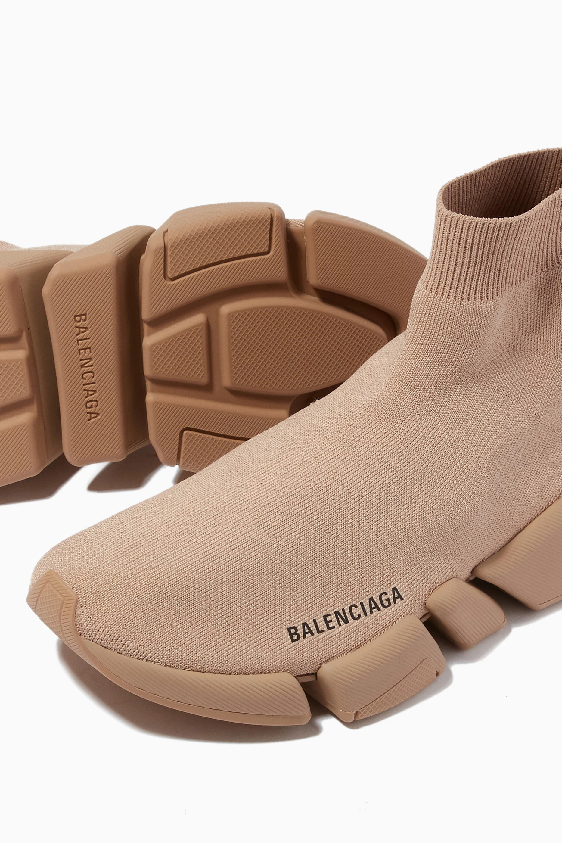 Buy Balenciaga Neutral Speed 2.0 Sneakers in Recycled Knit for