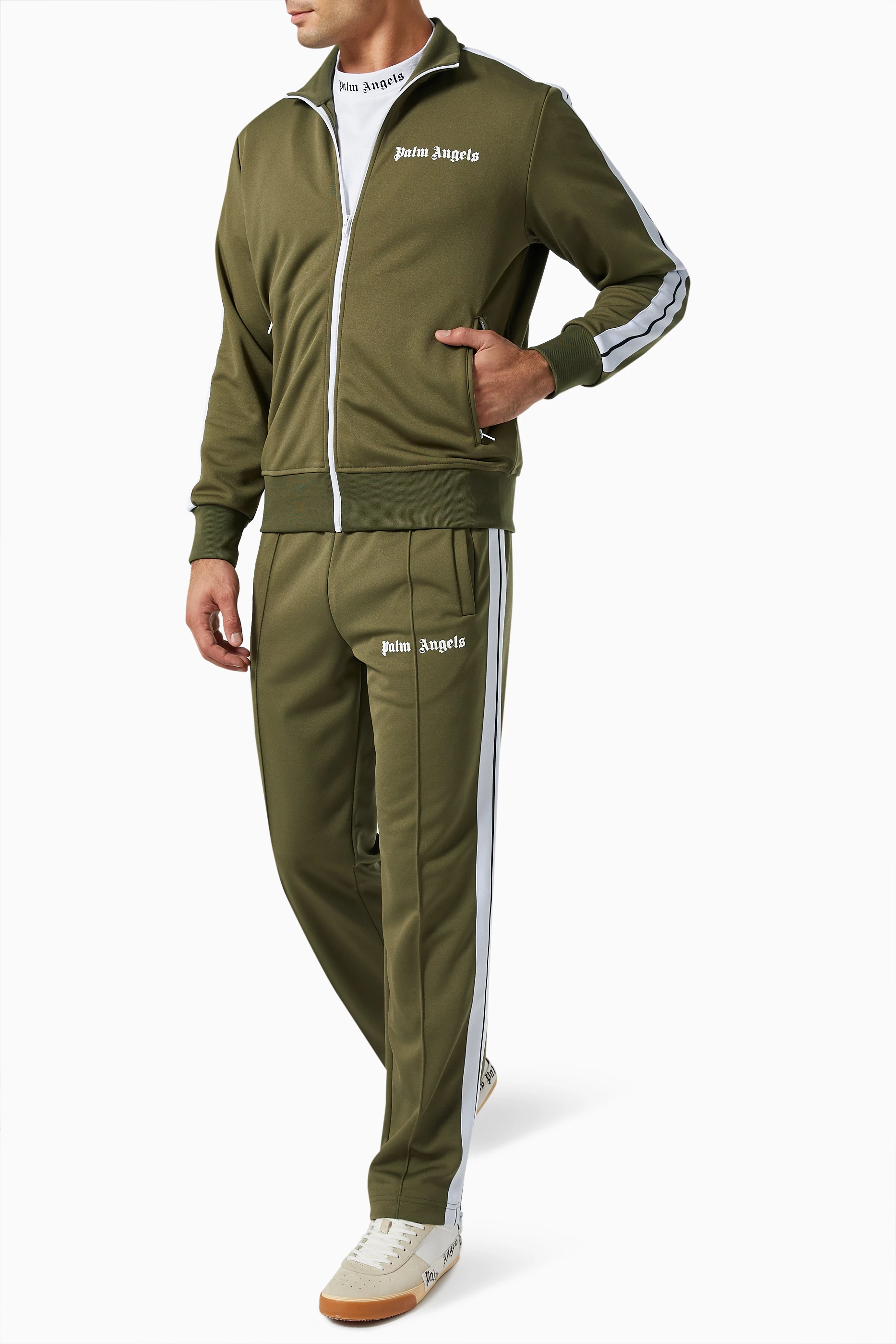 Buy Palm Angels Green Classic Track Jacket for Men in UAE Ounass