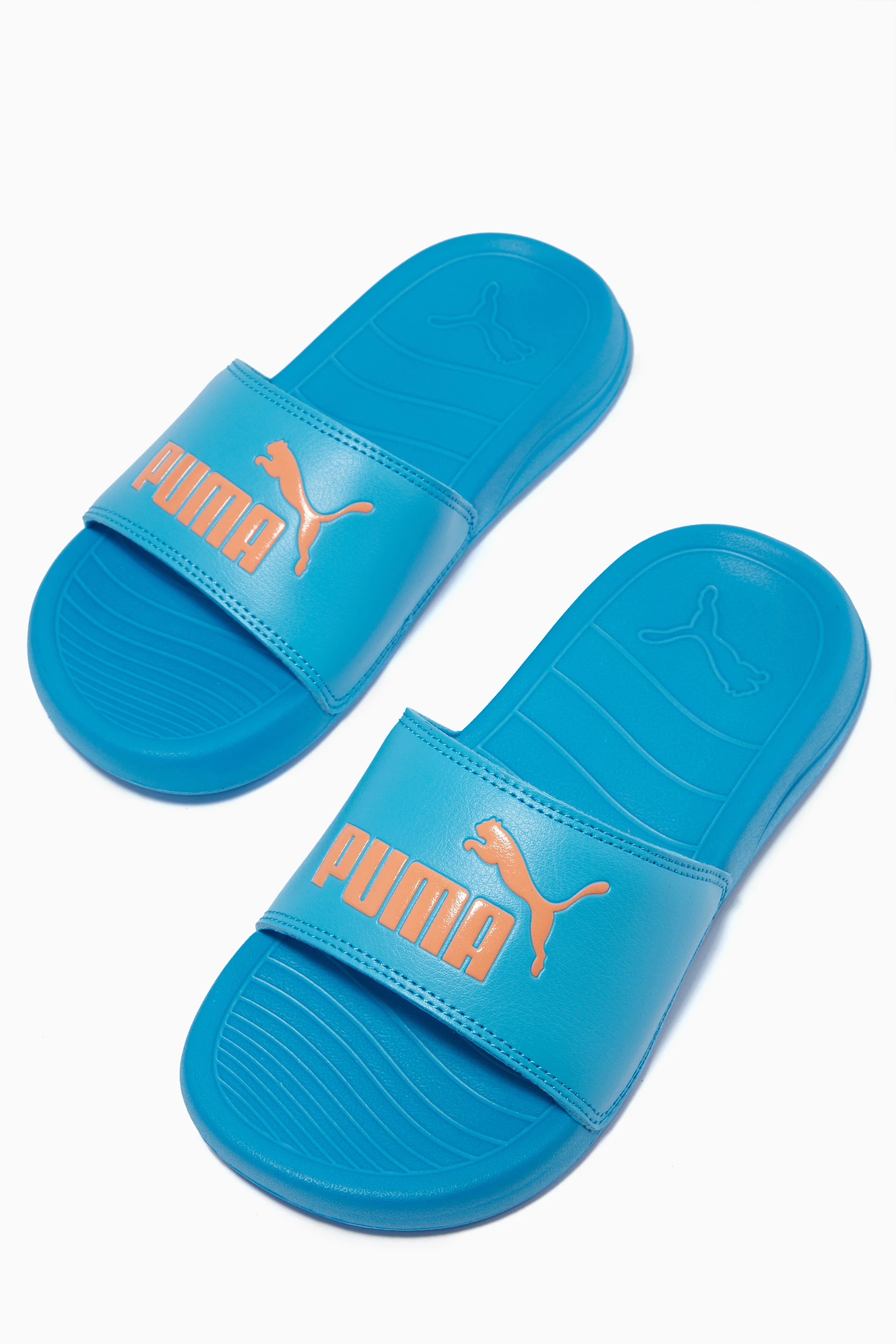 Buy Puma Blue Popcat 20 Slides in Rubber for KIDS in UAE Ounass