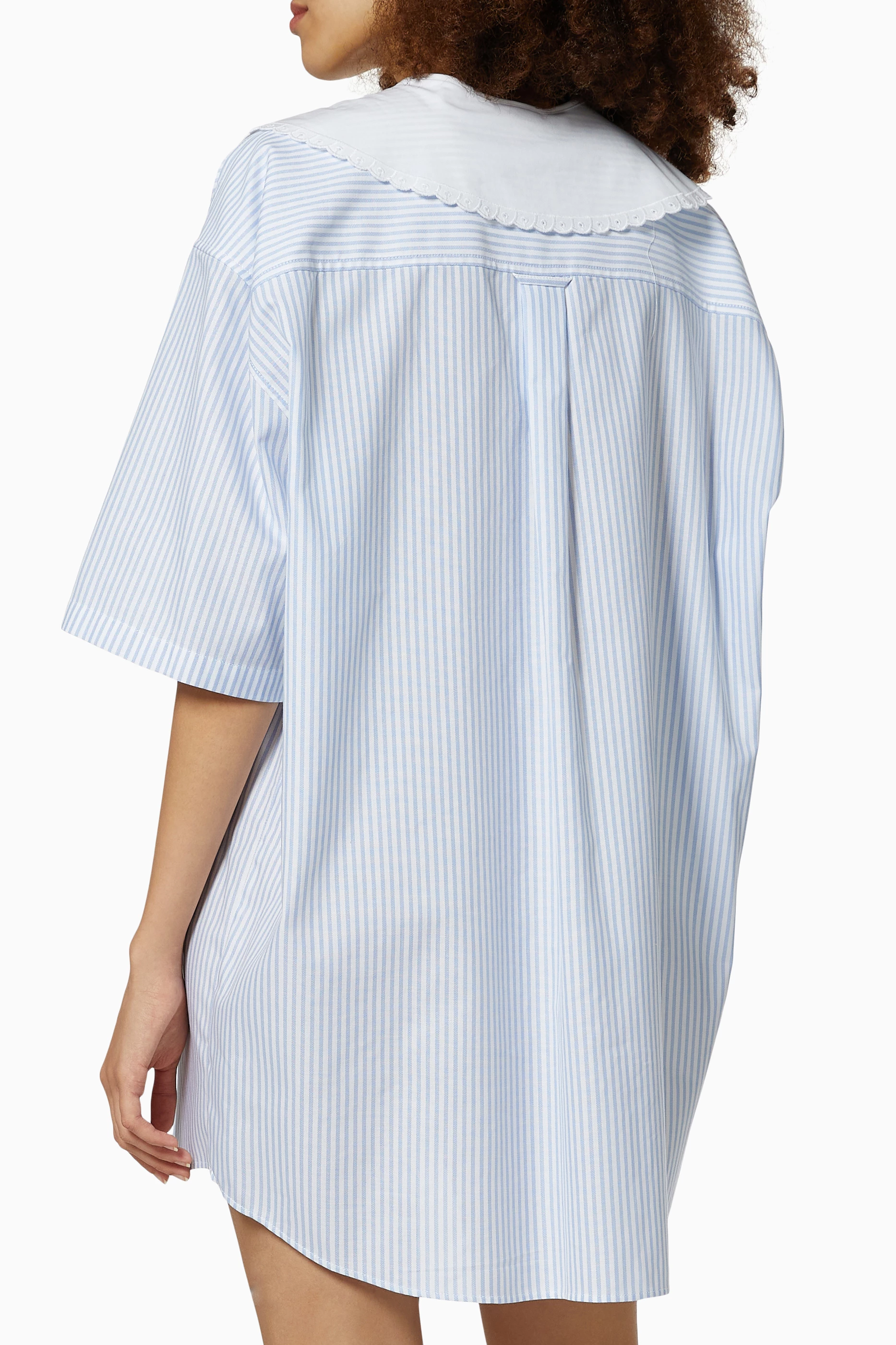 Oversized striped shirt dress 2025