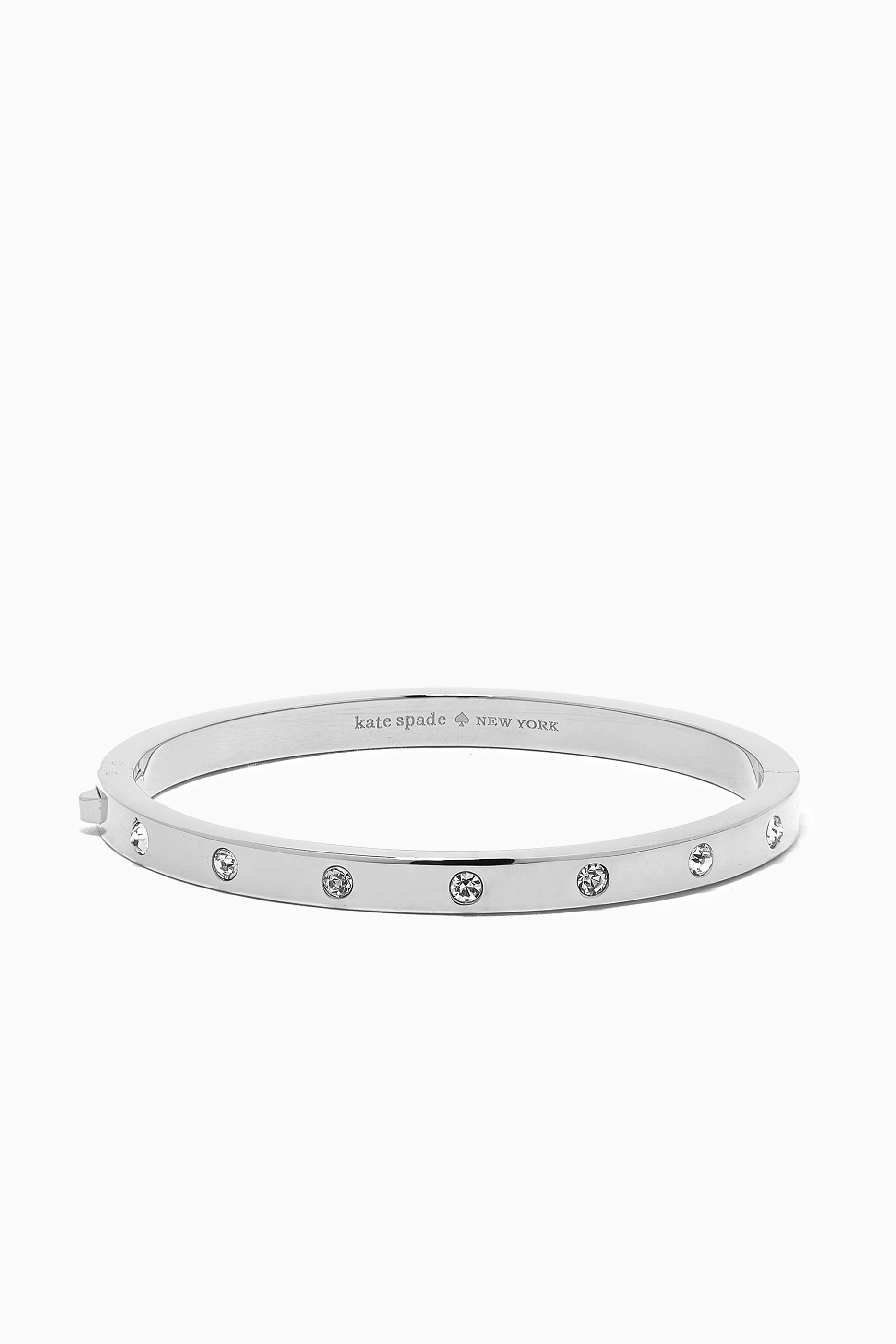 Buy Kate Spade New York Silver Set in Stone Hinged Bangle in Metal