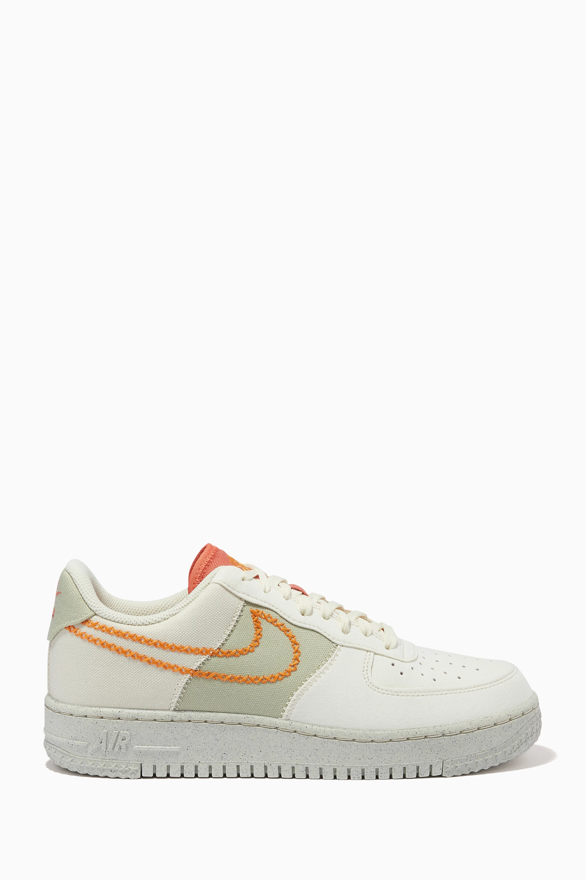 Buy Nike Orange Air Force 1 Next Nature Sneakers in Canvas Suede