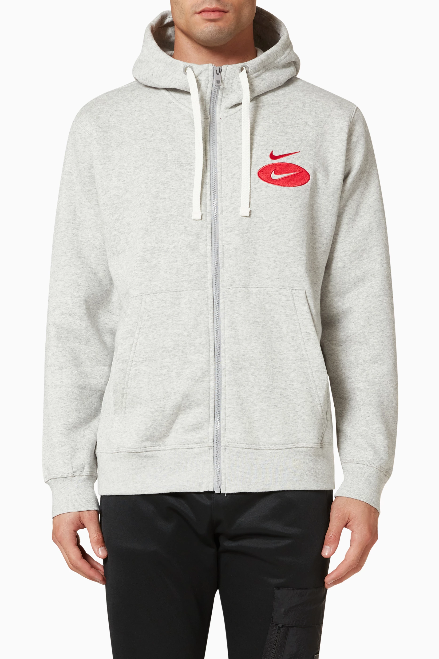 Grey nike zip hoodie deals