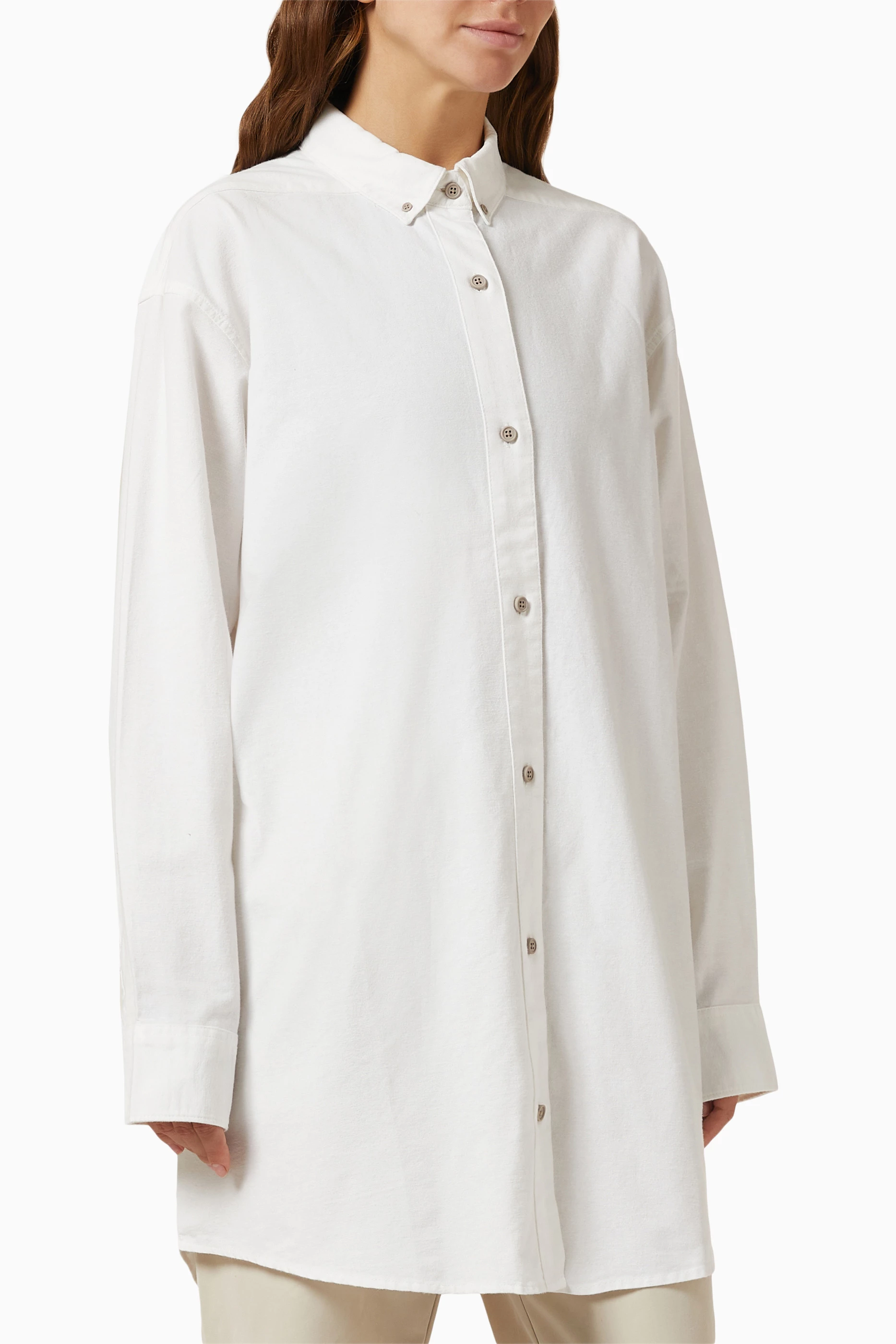 Oversized white collar shirt clearance