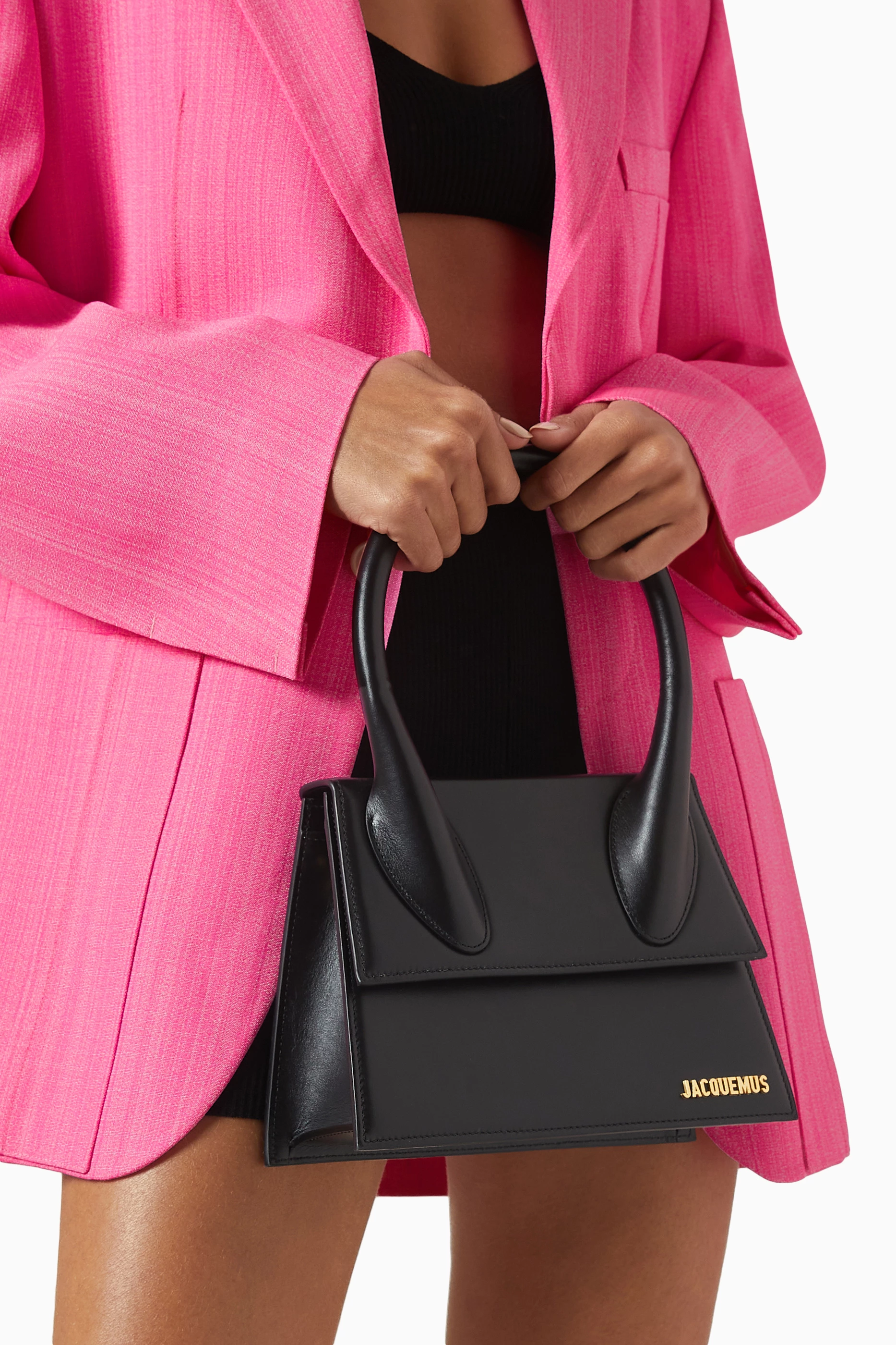 Buy Jacquemus Black Le Grand Chiquito Tote Bag in Leather for