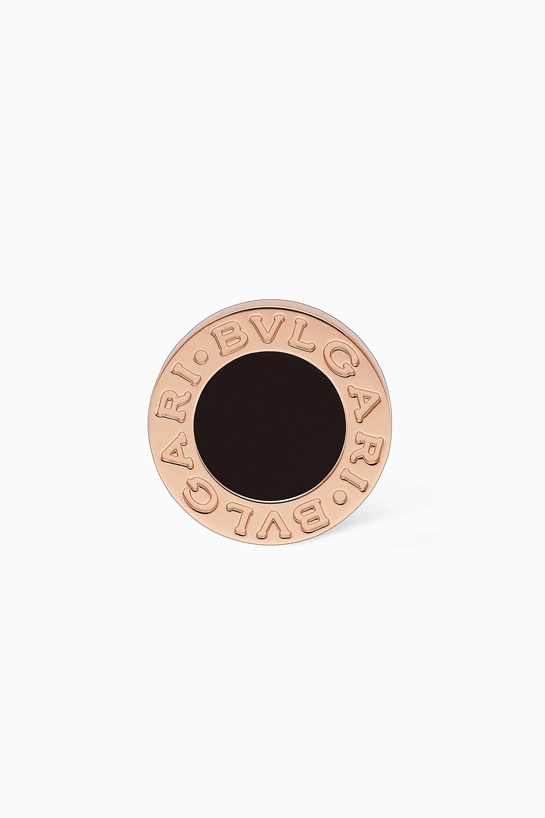 Buy BVLGARI Rose Gold BVLGARI BVLGARI Onyx Single Stud Earring in