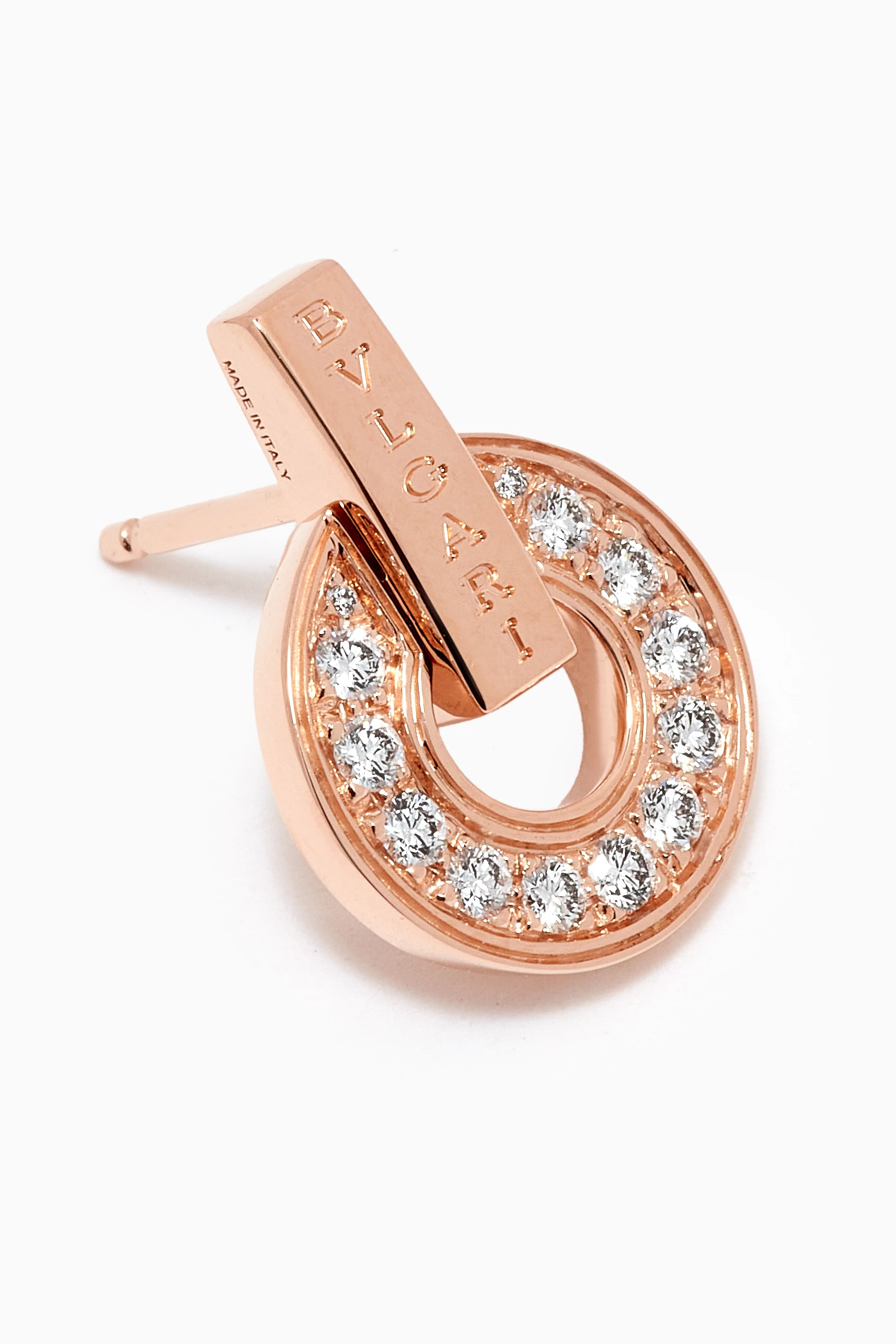 Rose gold BVLGARI BVLGARI Earrings Pink with 0.38 ct Diamonds
