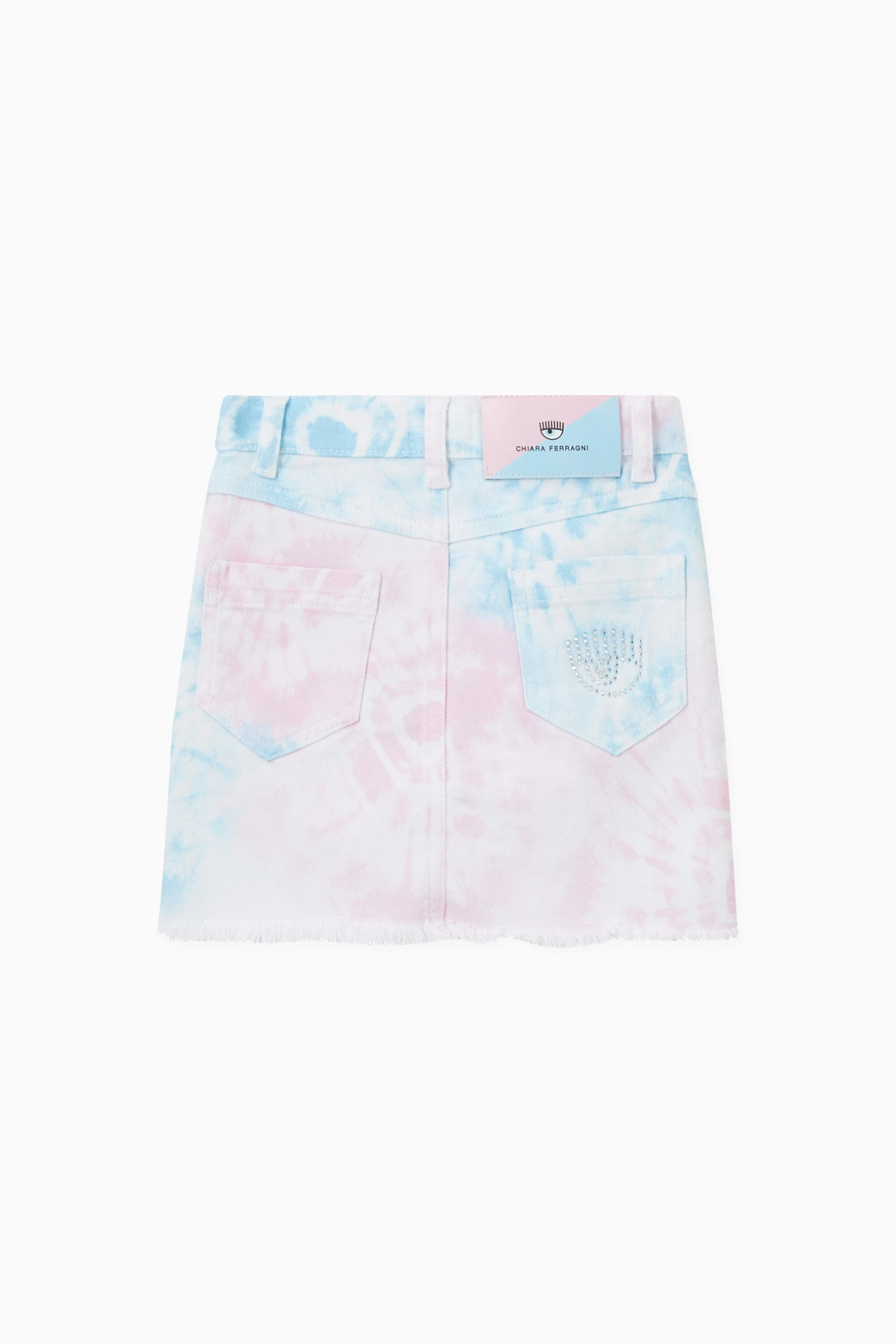 Buy Chiara Ferragni Multicolour Tie Dye Denim Skirt for Girls in