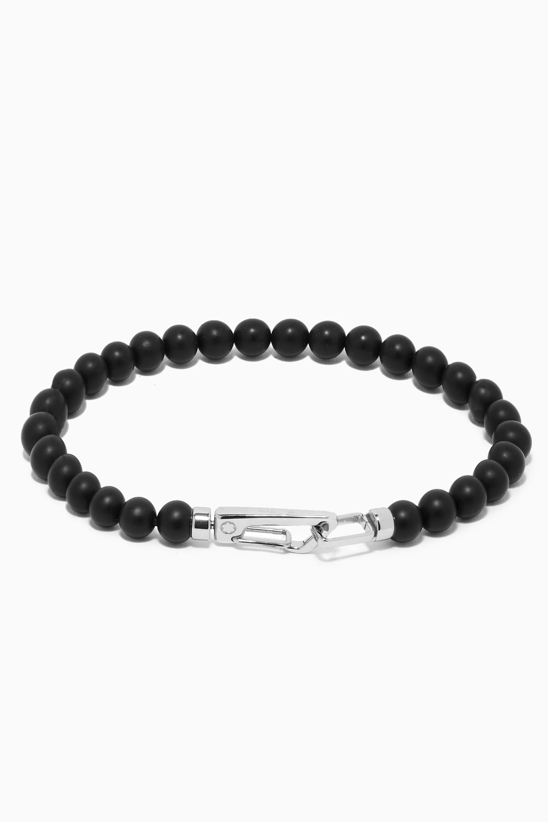 Black bead bracelet discount for men