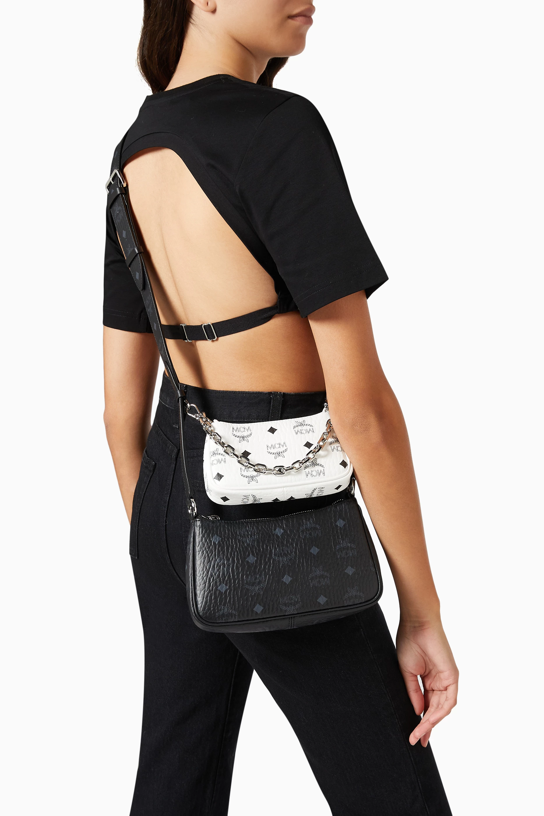 Millie top zip sales shoulder bag in visetos