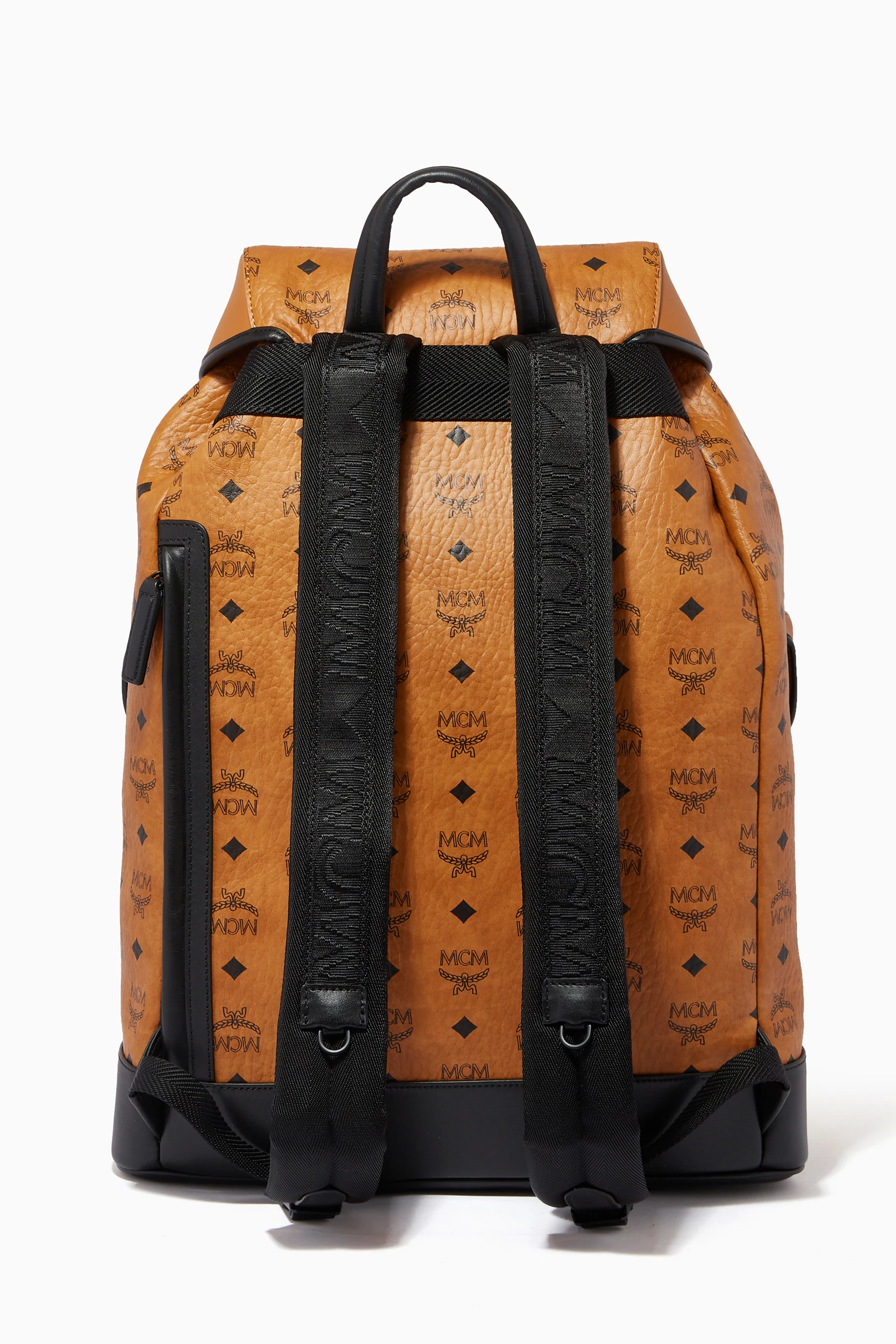 Buy MCM Brown Large Brandenburg Backpack in Visetos Nappa