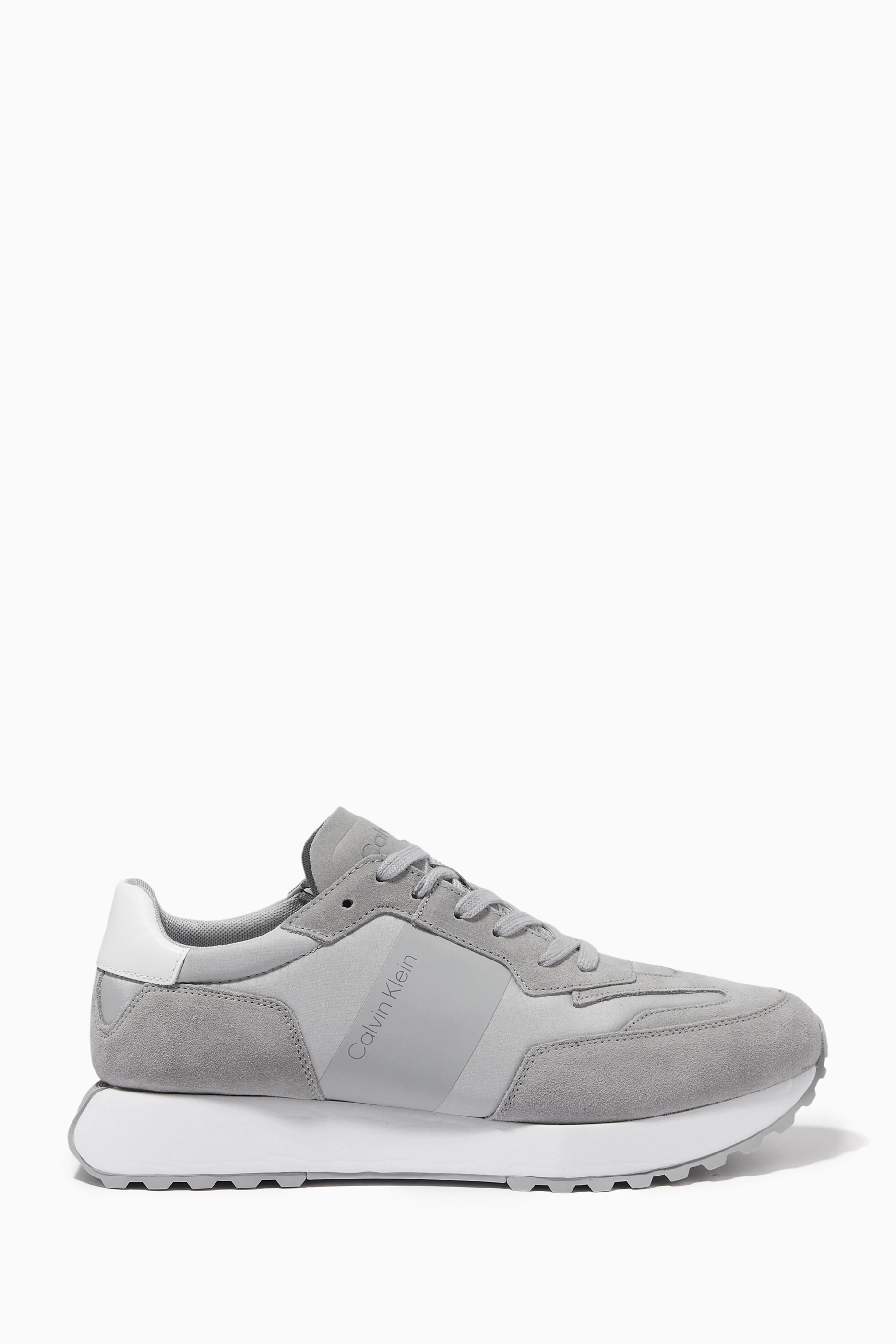 Buy Calvin Klein Grey Sneakers in Suede Nylon for Men in UAE Ounass