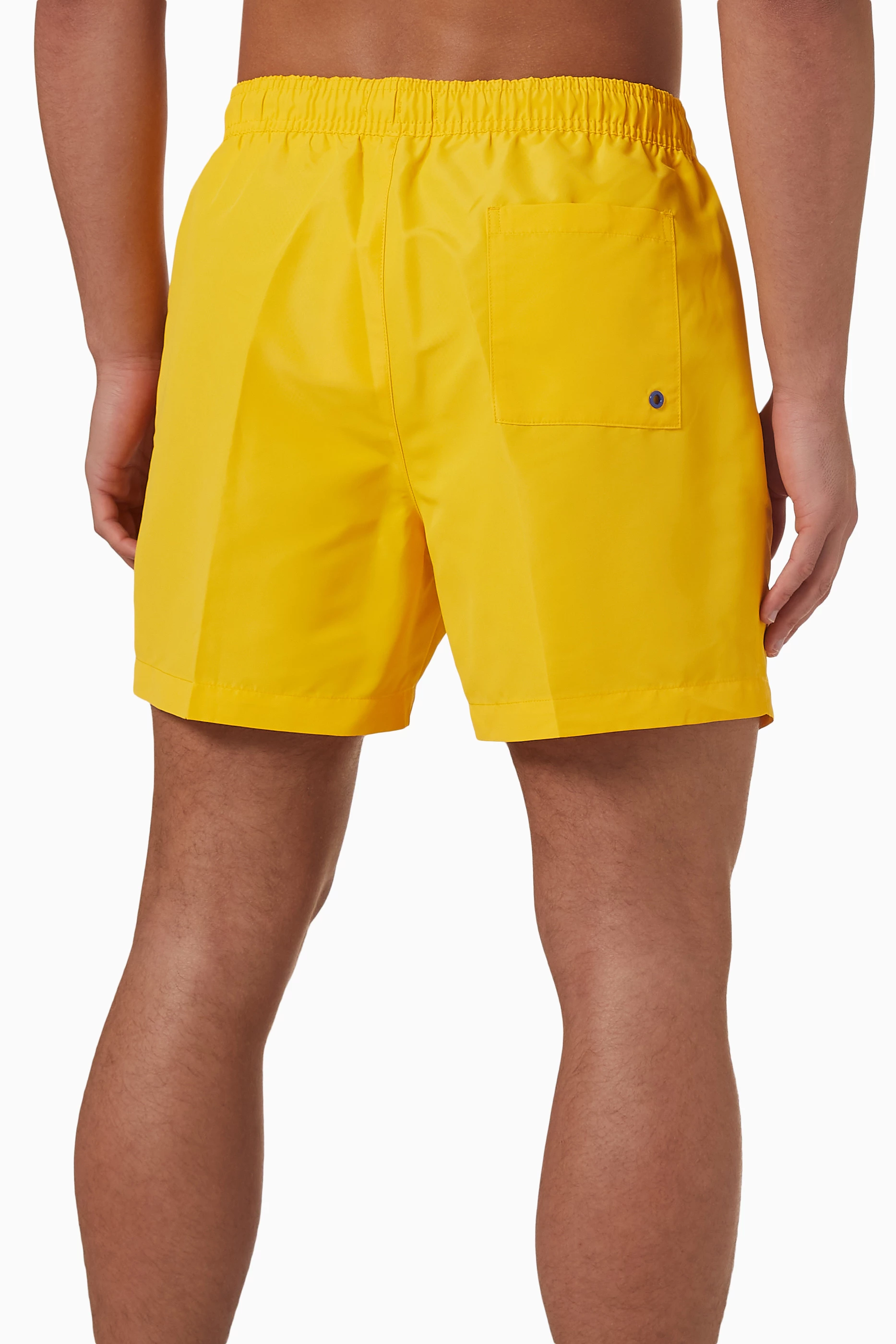 Buy Calvin Klein Yellow Medium Drawstring Swim Shorts for Men in