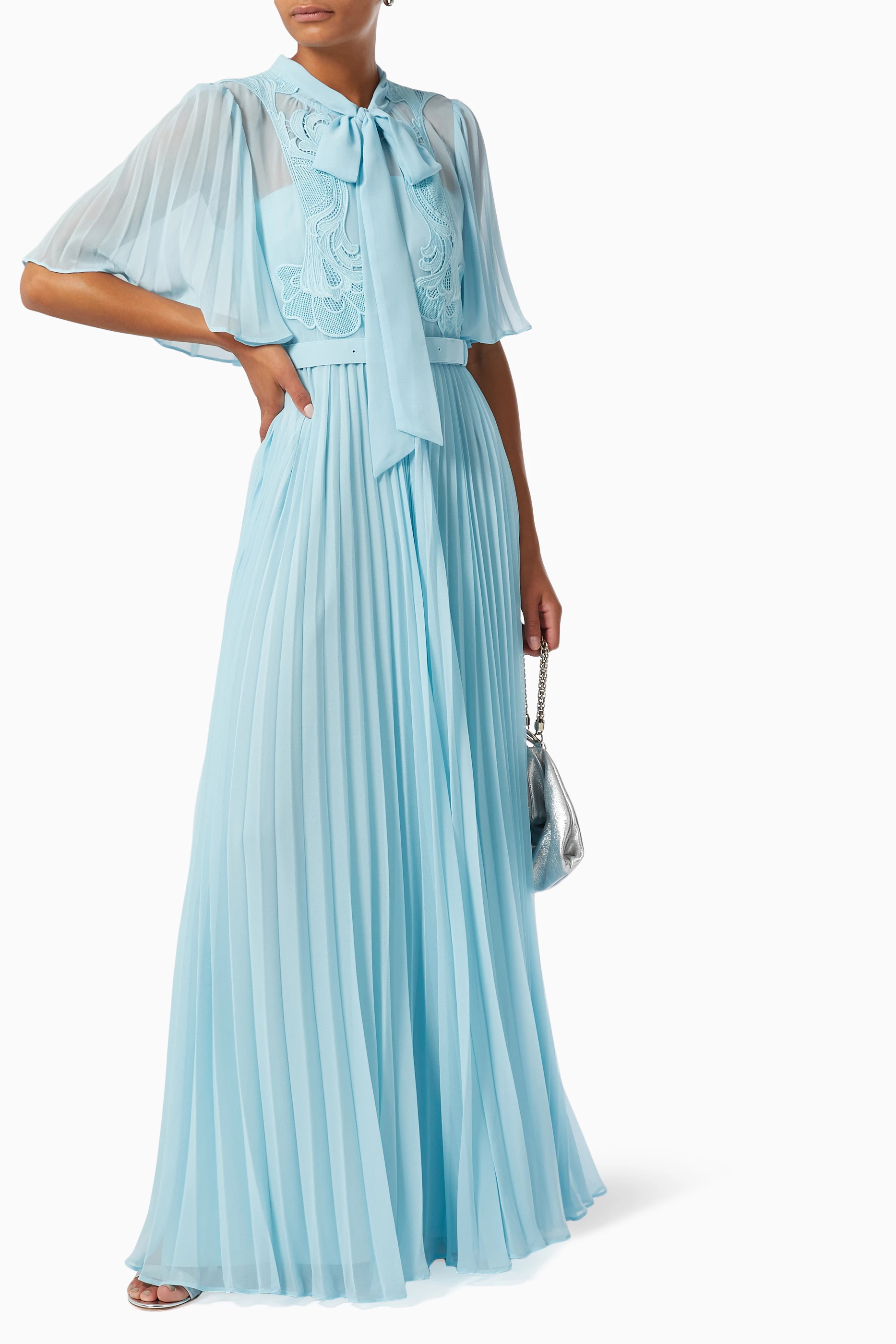 Self portrait top chiffon maxi dress