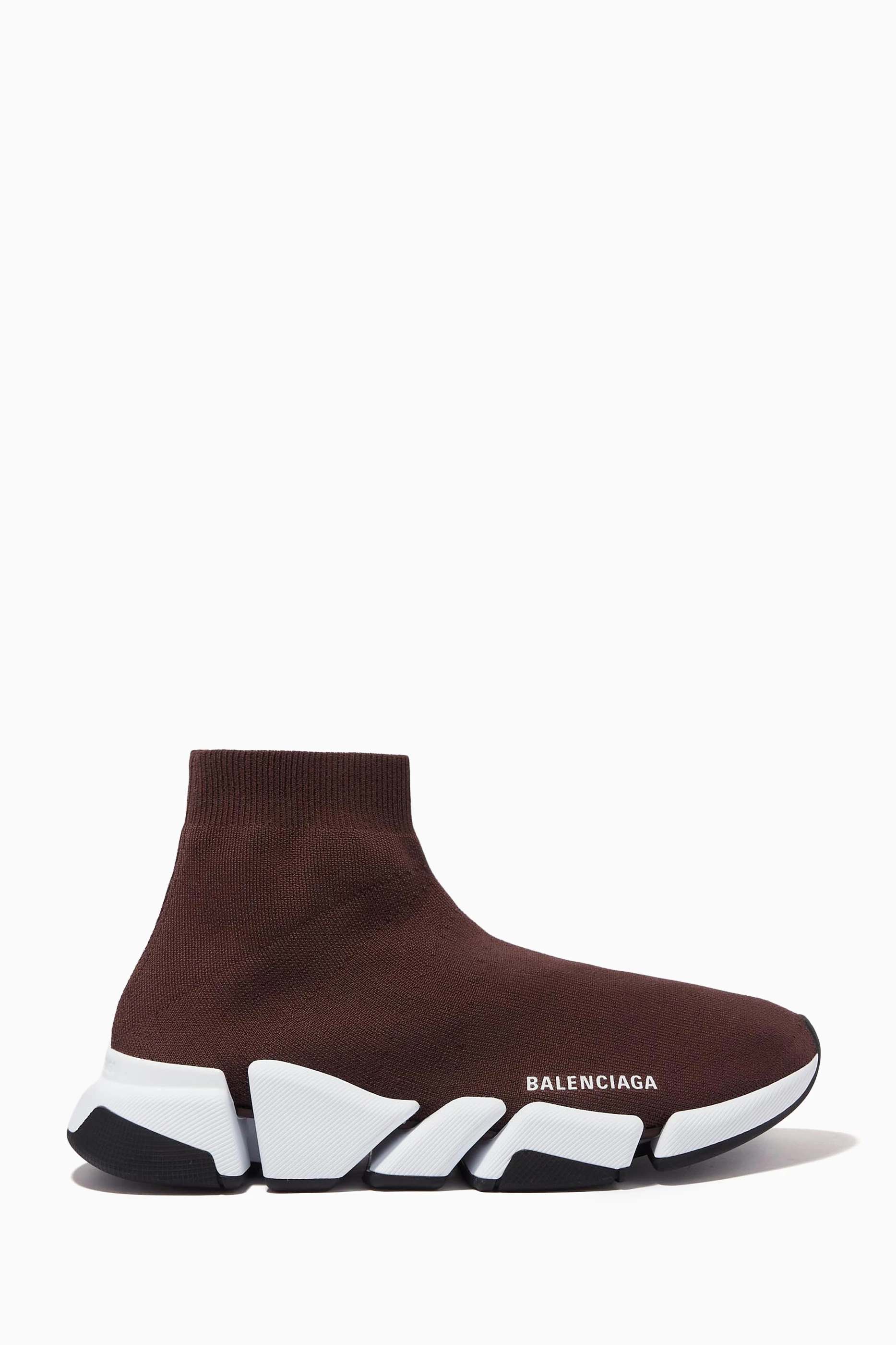 Buy Balenciaga Burgundy Speed 2.0 Sneakers in Recycled Knit for