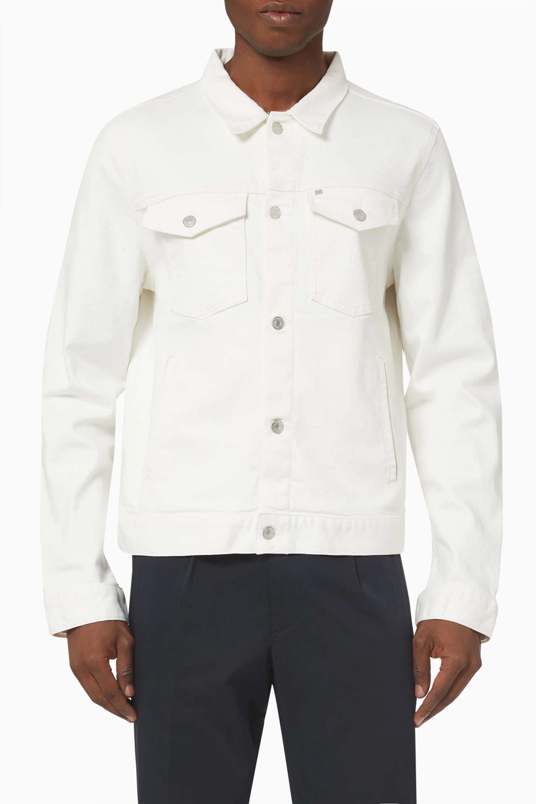 Mens white trucker hotsell jacket