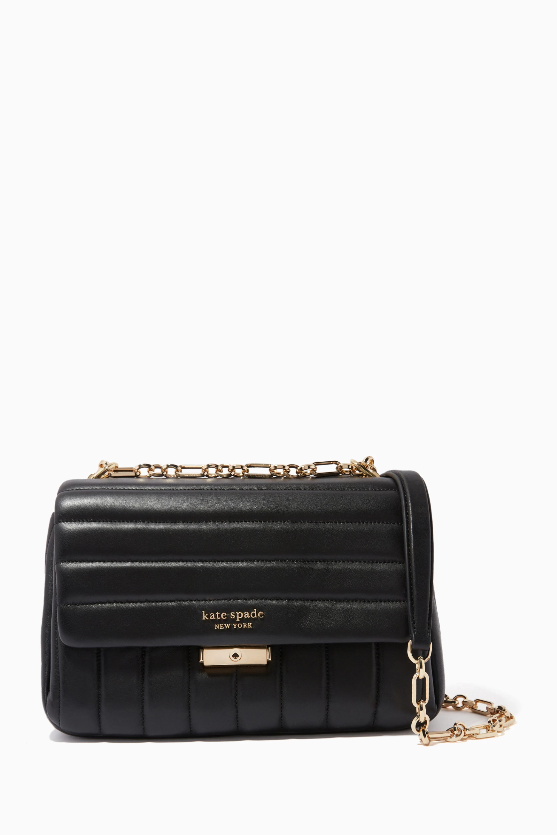 Buy Kate Spade New York Black Medium Carlyle Shoulder Bag in Quilted Leather for Women in UAE Ounass