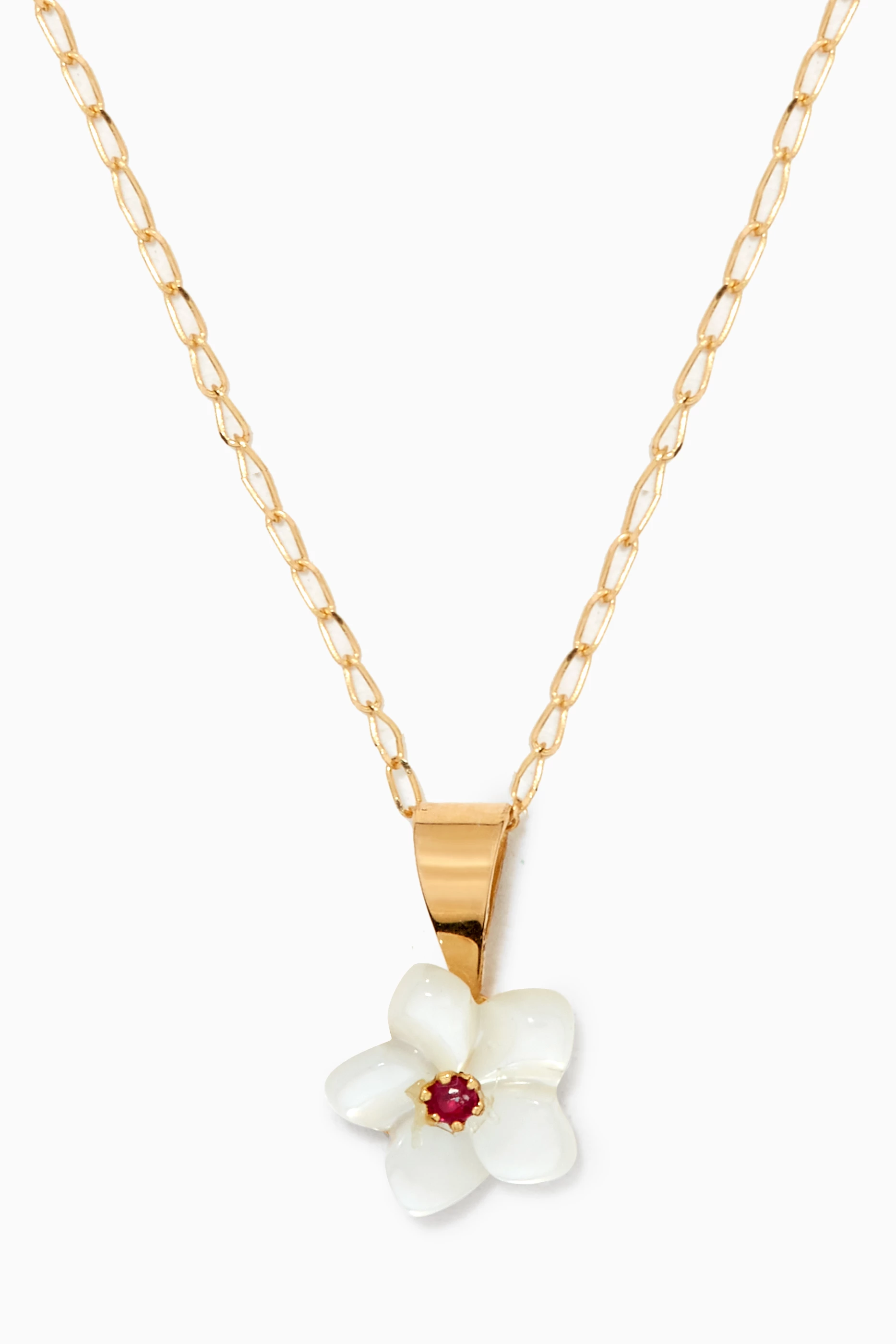 Buy Baby Fitaihi Gold Flower Pendant Necklace in 18kt Yellow Gold for Kids in UAE Ounass