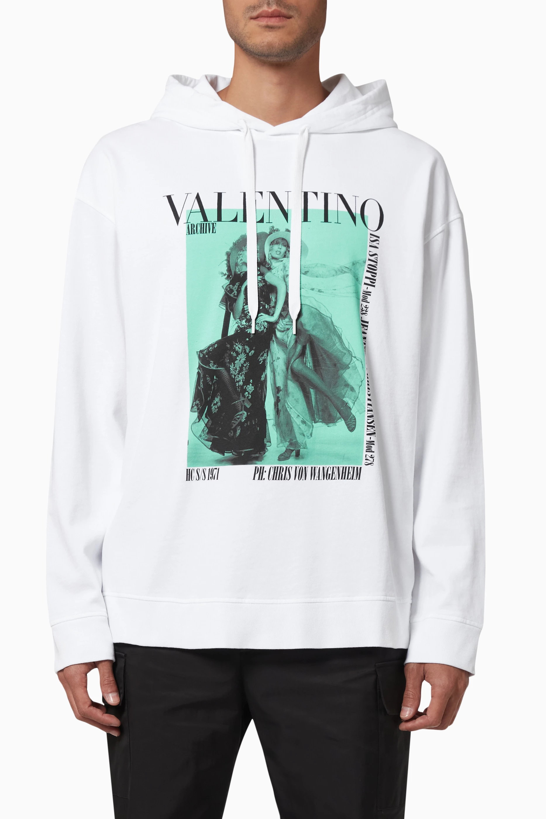 Buy Valentino Garavani White Valentino Archive Print Sweatshirt in