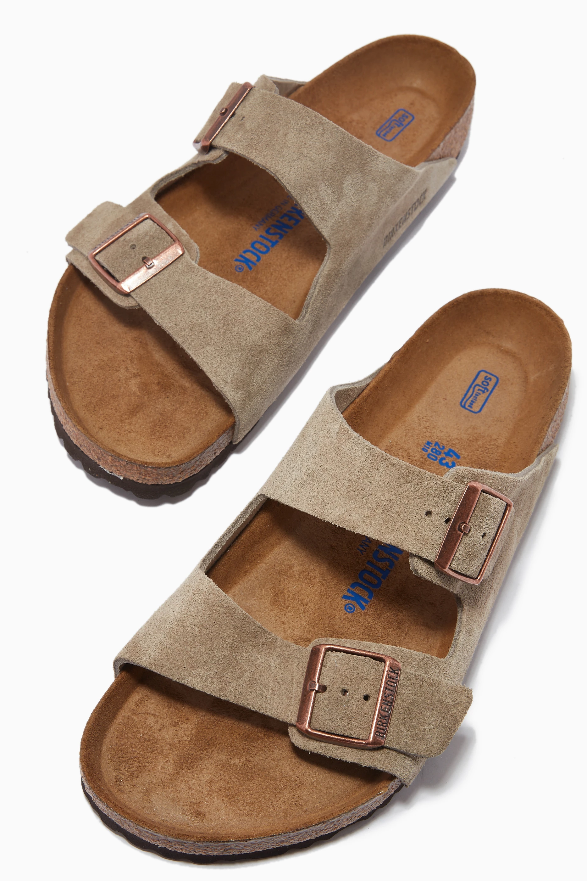 Buy Birkenstock Neutral Arizona Soft Sandals in Suede for Men in