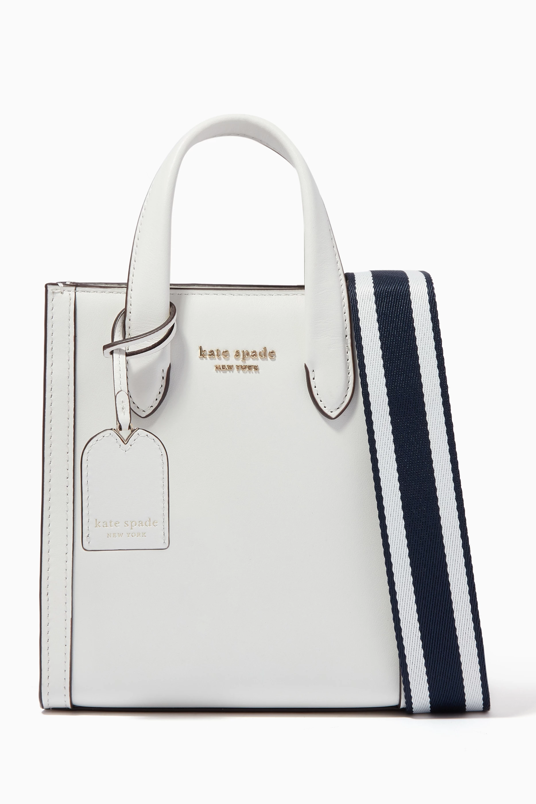 Buy Kate Spade New York White Manhattan Mini Tote Bag in Leather for Women in UAE Ounass