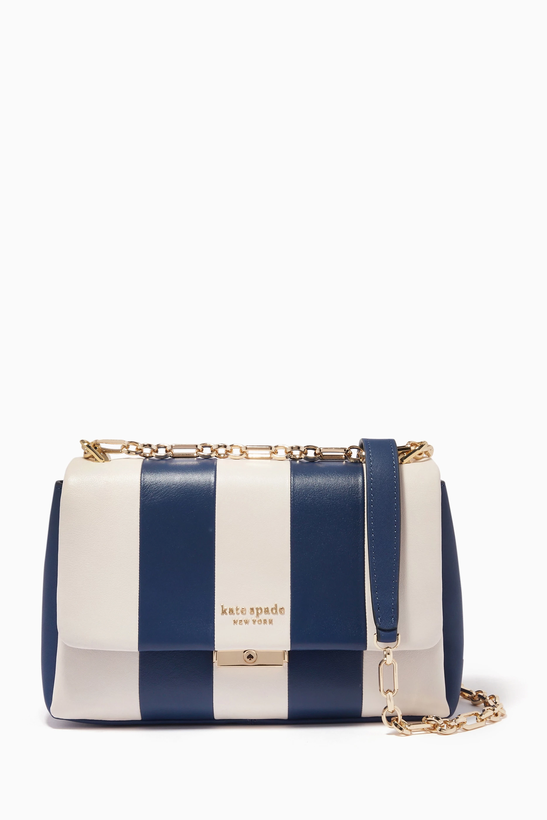 Kate spade blue hot sale and white striped purse