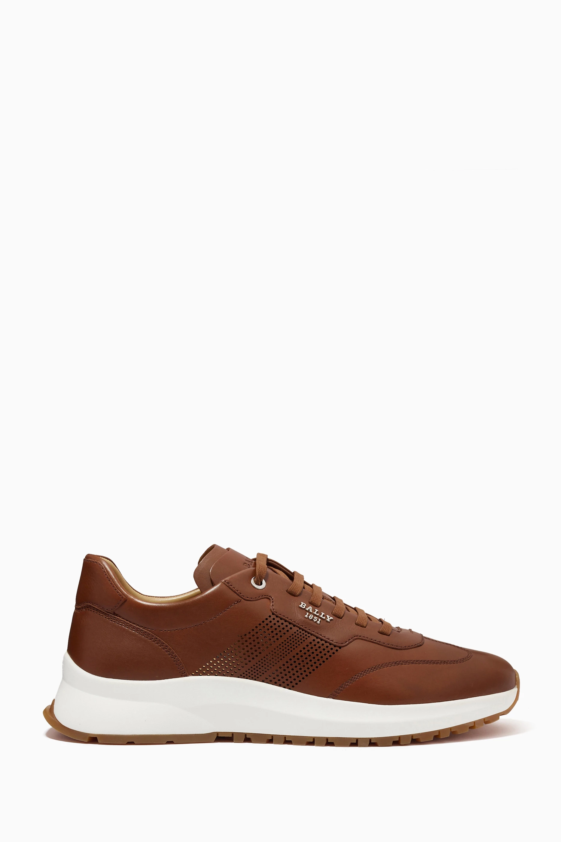 Buy Bally Brown Davor Sneakers in Leather for Men in UAE Ounass