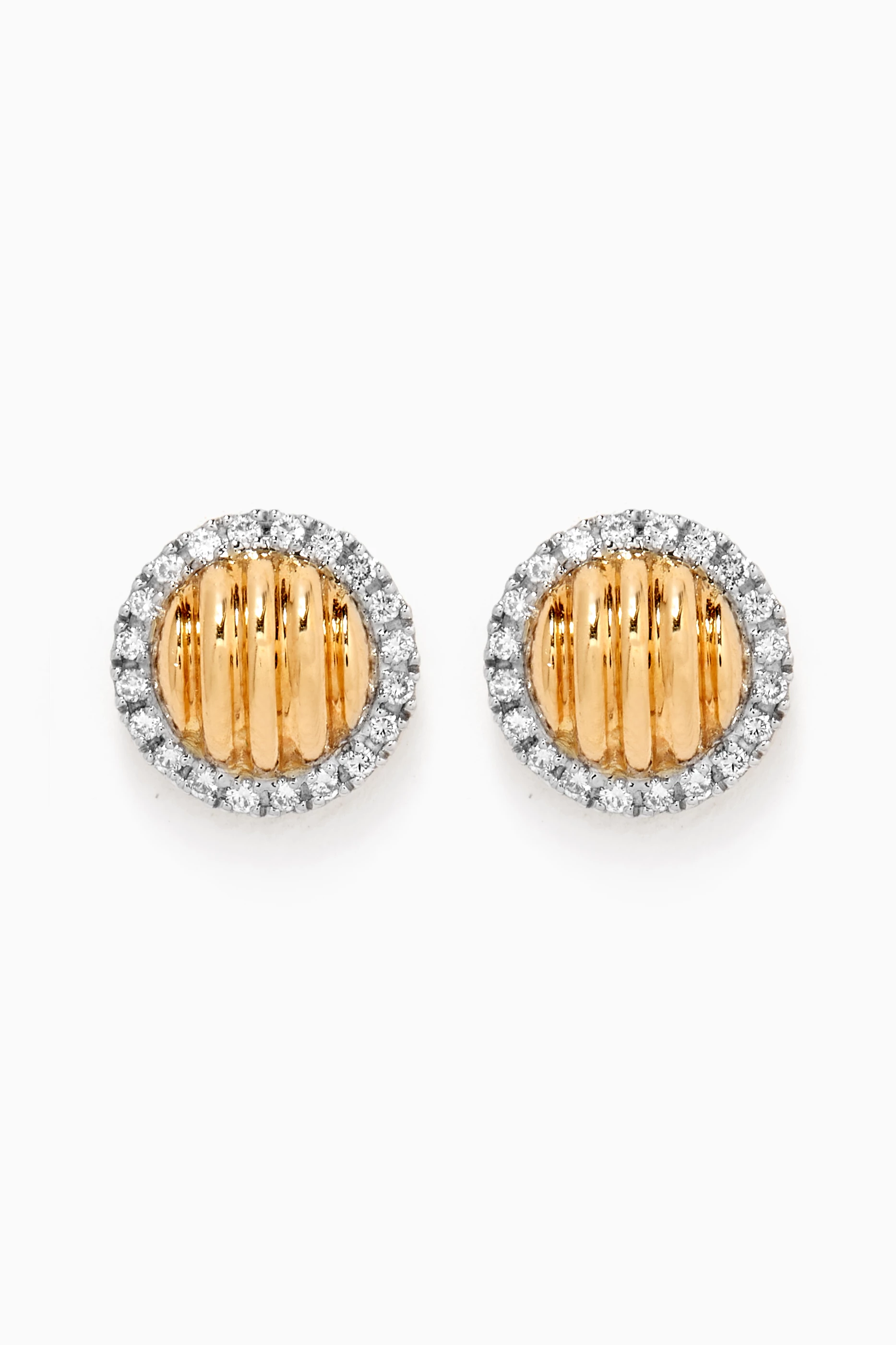 Diamond gold earrings studs top