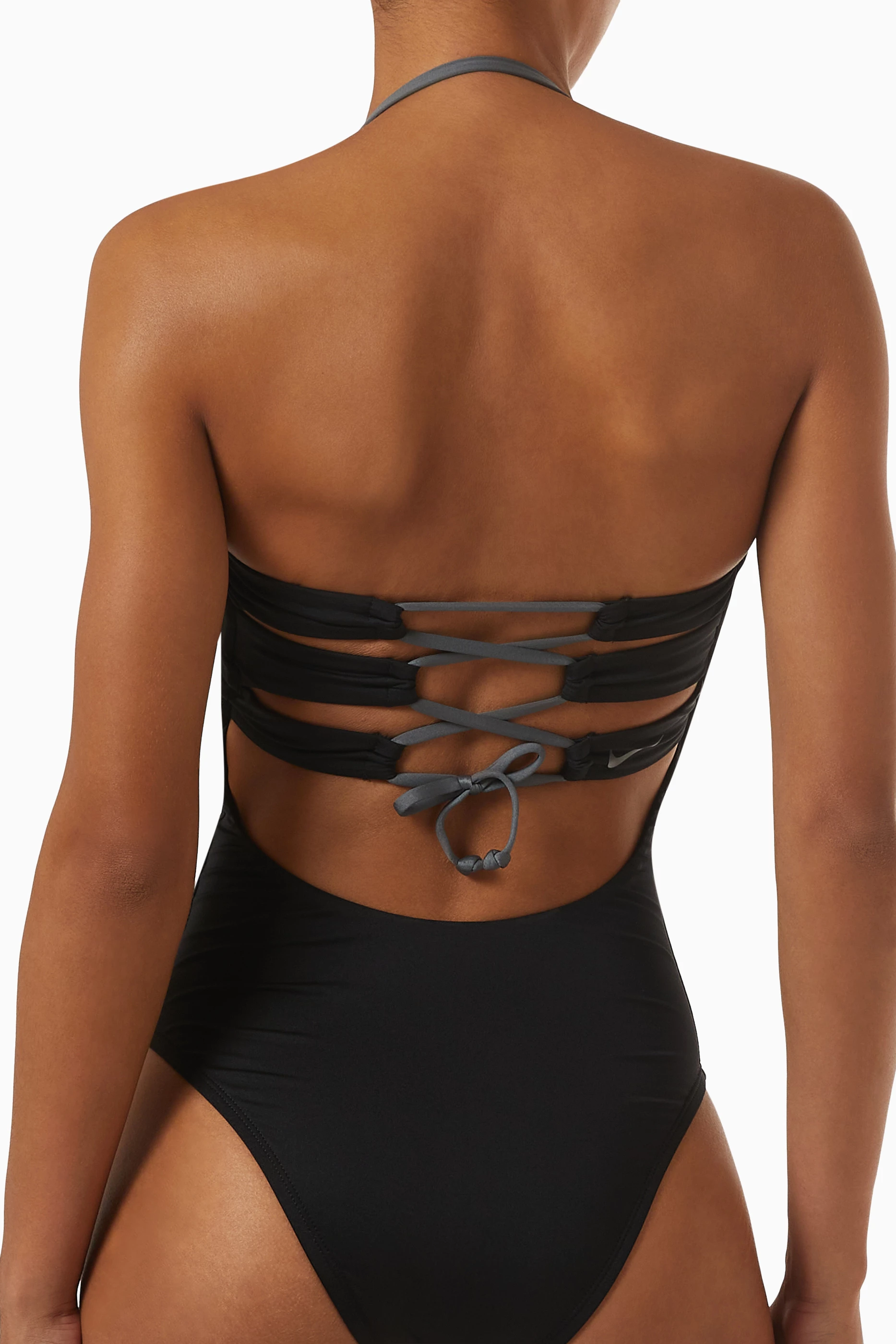 Buy Nike Black Bandeau One Piece Swimsuit for Women in UAE Ounass