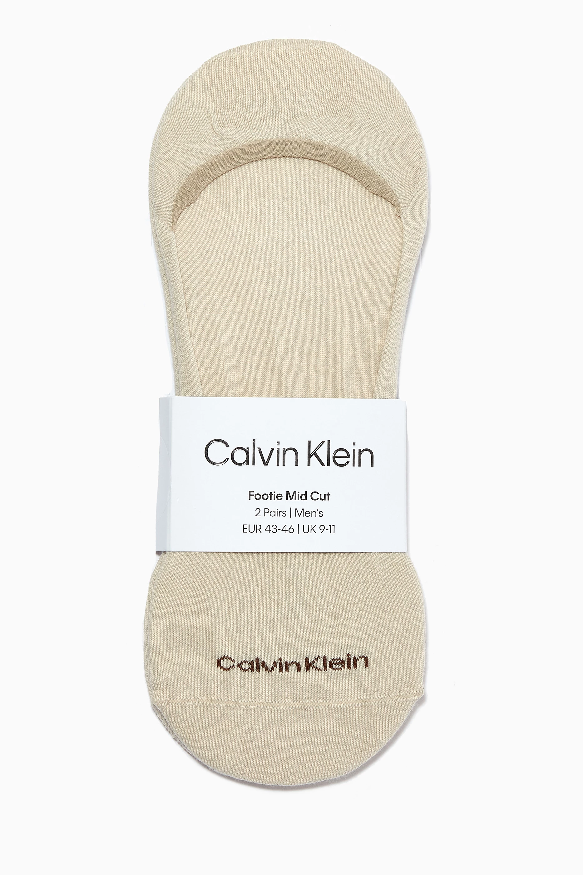 Buy Calvin Klein Neutral Footie Mid Cut Socks Set of 2 for Men in