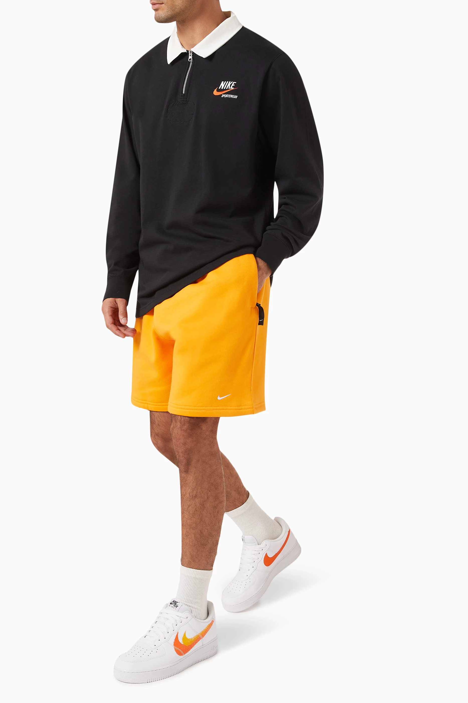 Orange nike shop sweat shorts