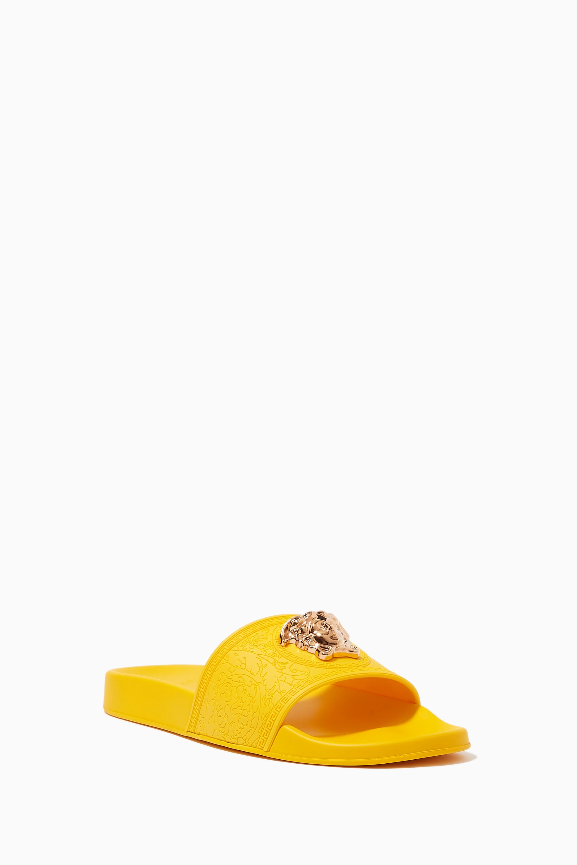 Buy Versace Yellow Palazzo Pool Slides for Women in UAE Ounass