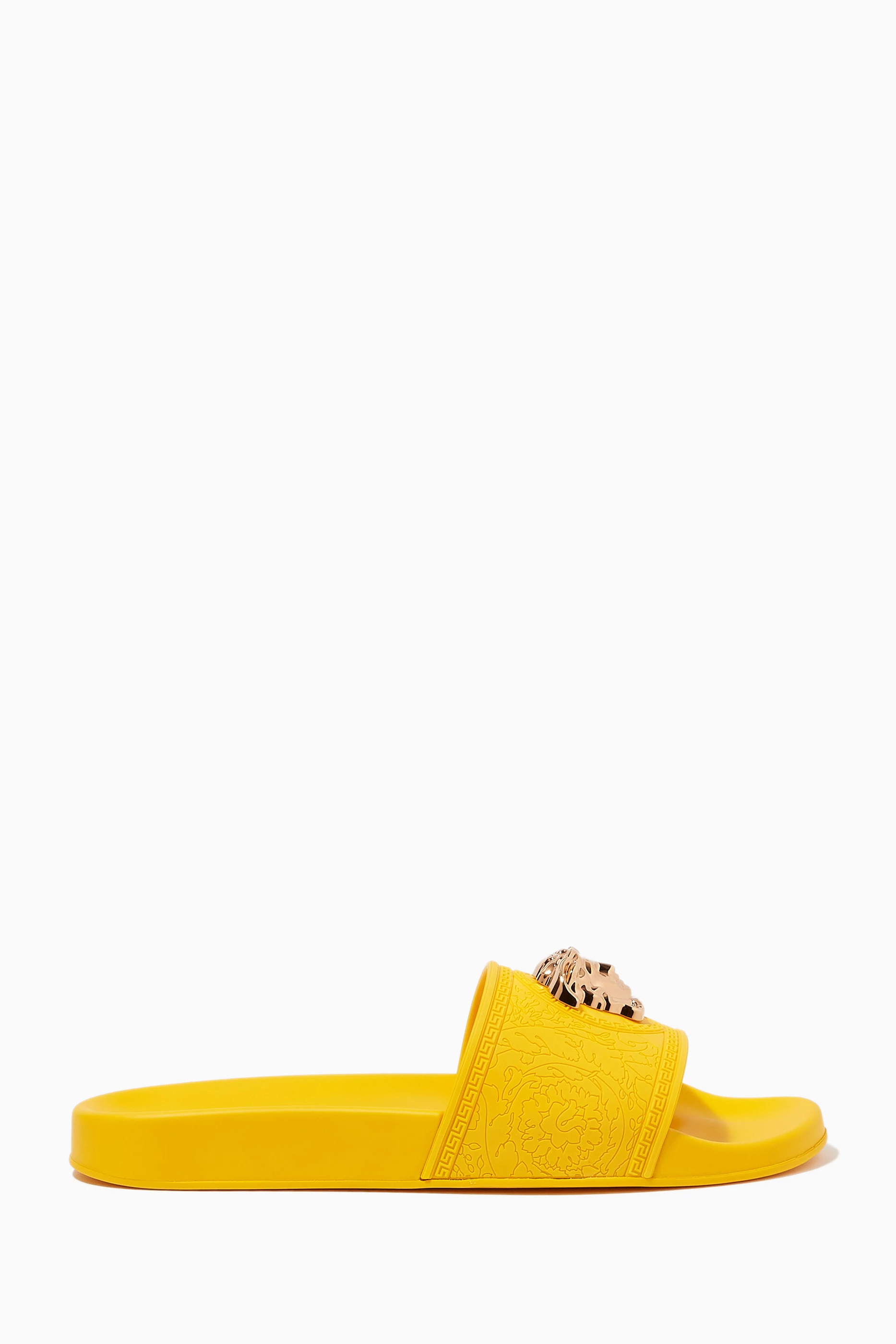 Buy Versace Yellow Palazzo Pool Slides for Women in UAE Ounass