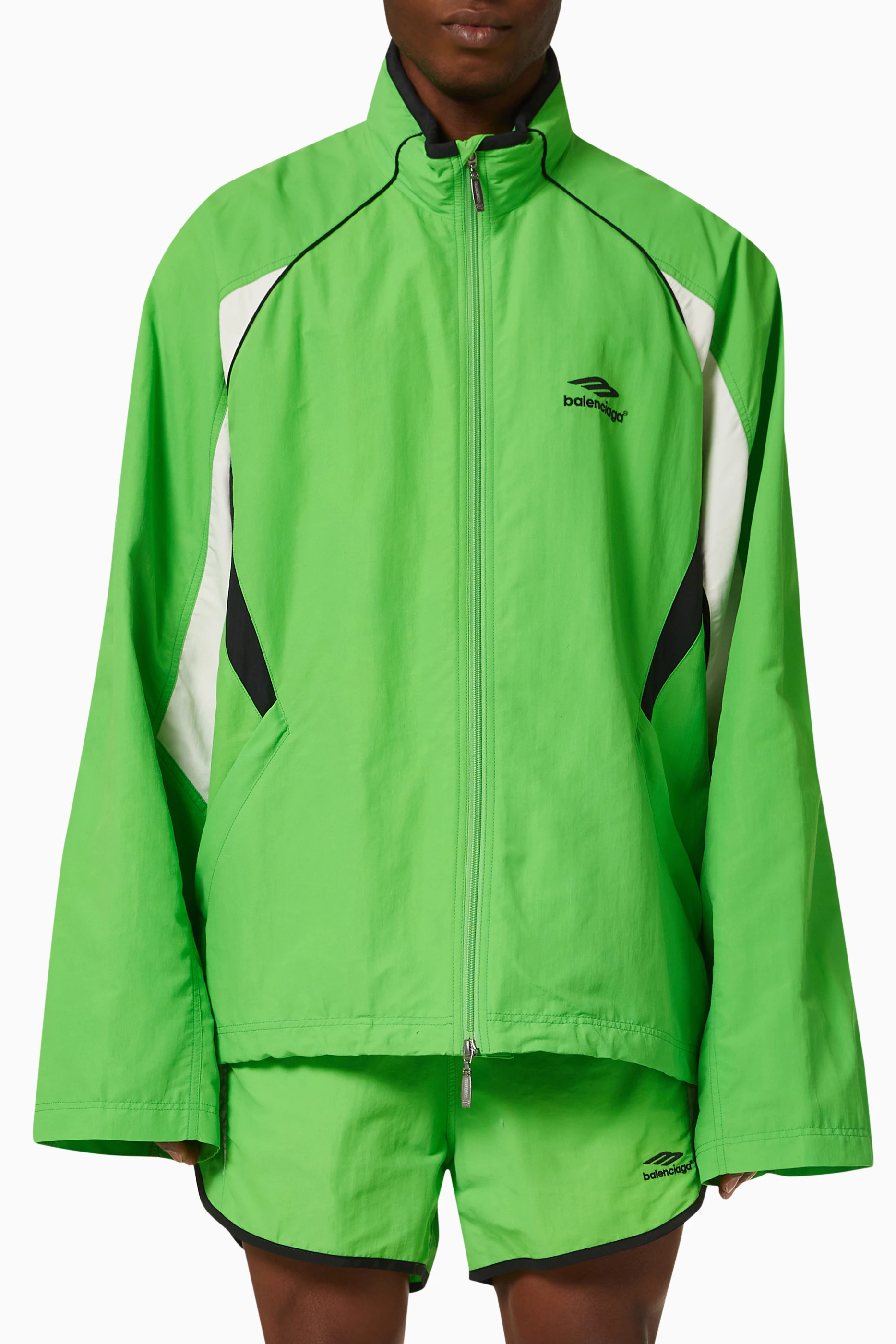 Balenciaga windbreaker mens on sale green