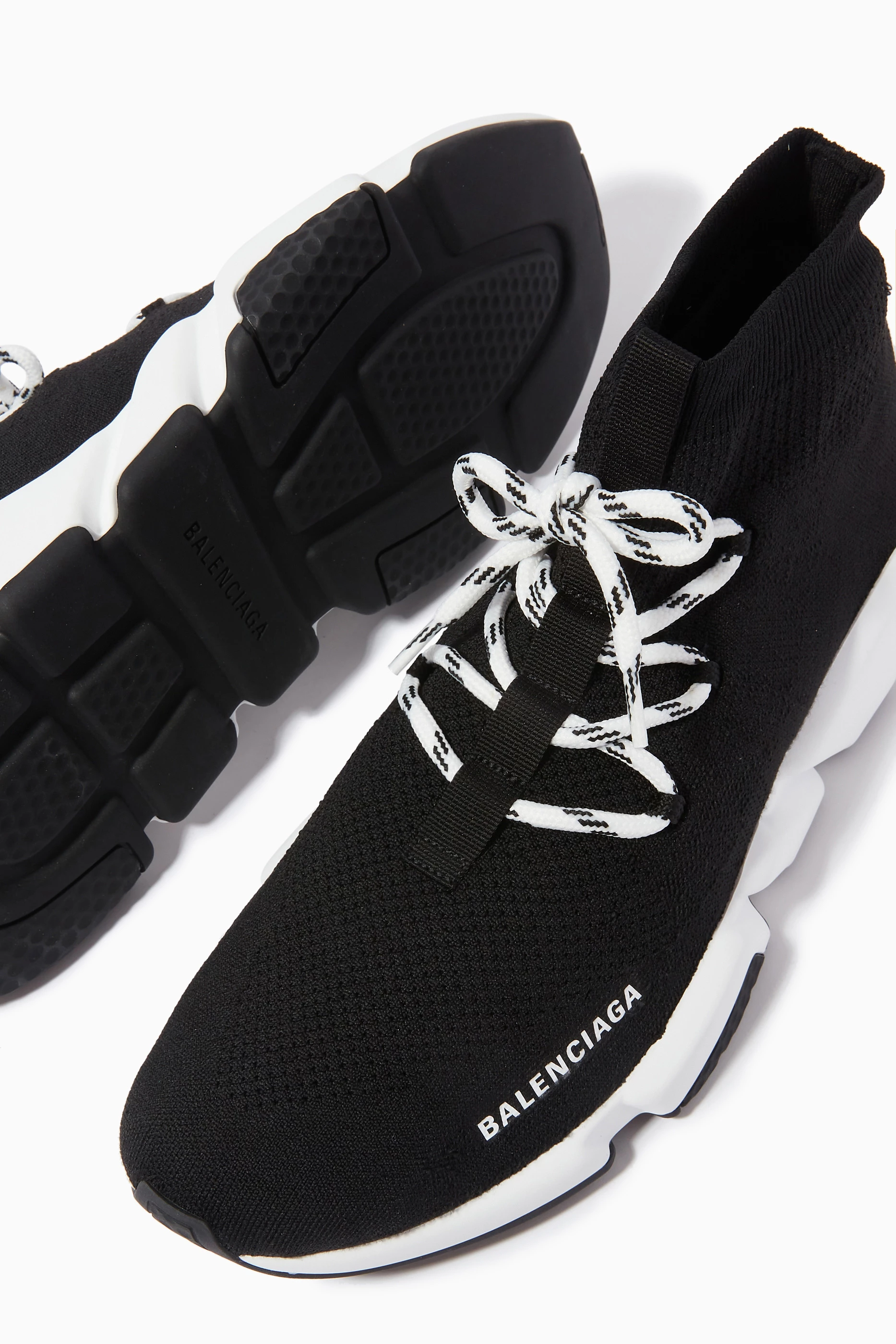 Balenciaga lace up knit deals sock sneakers